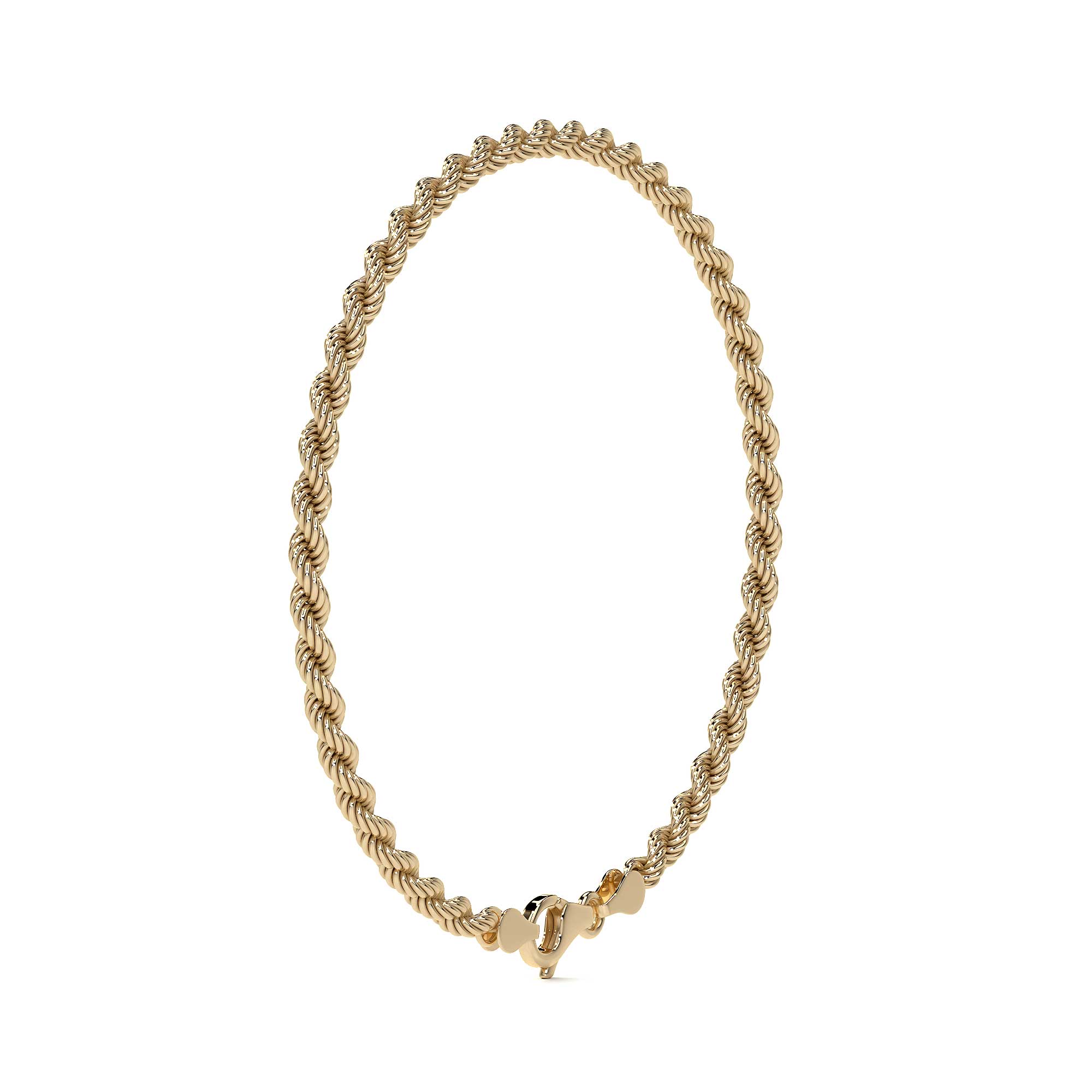 10k Gold Men's Torsal Style Bracelet with Gold-Tone Lobster Clasp, 18.5cm