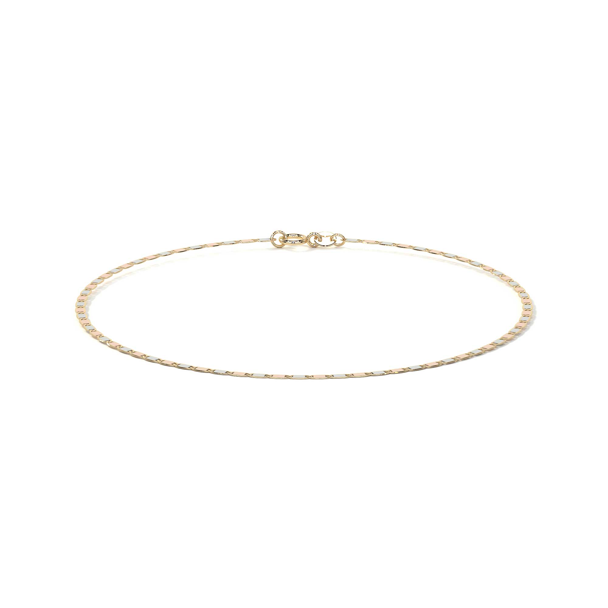 10K Gold Valentino Italian Style Bracelet | Delicate Yellow Gold or Tri-Color Bracelet