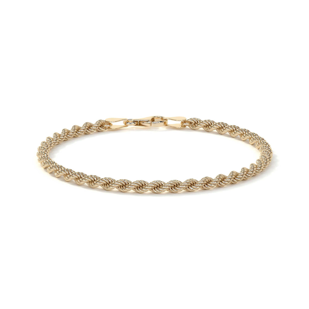 10k Italian Gold Torsal Bracelet, 3.3mm Gauge, 16cm