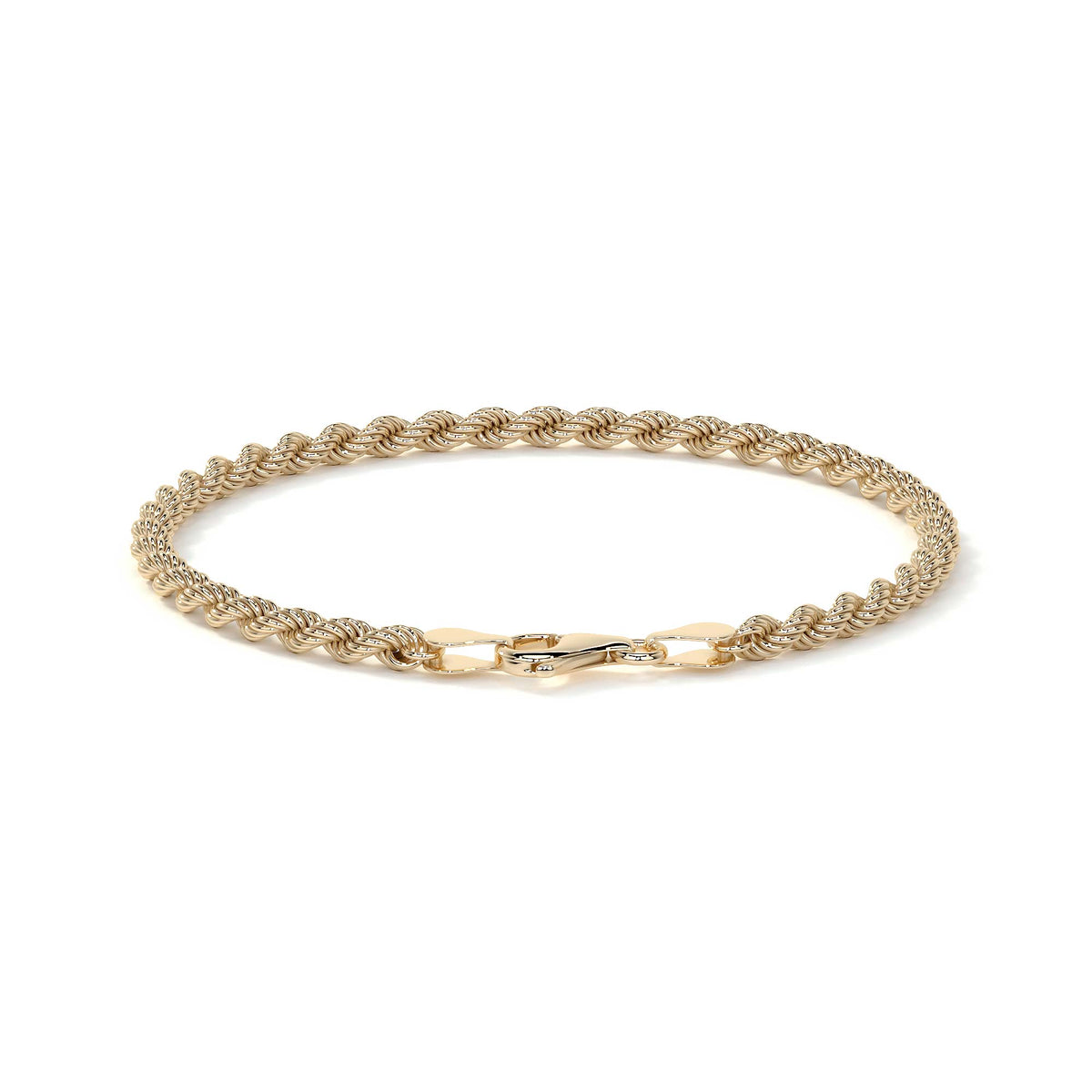 10k Italian Gold Torsal Bracelet, 3.3mm Gauge, 16cm