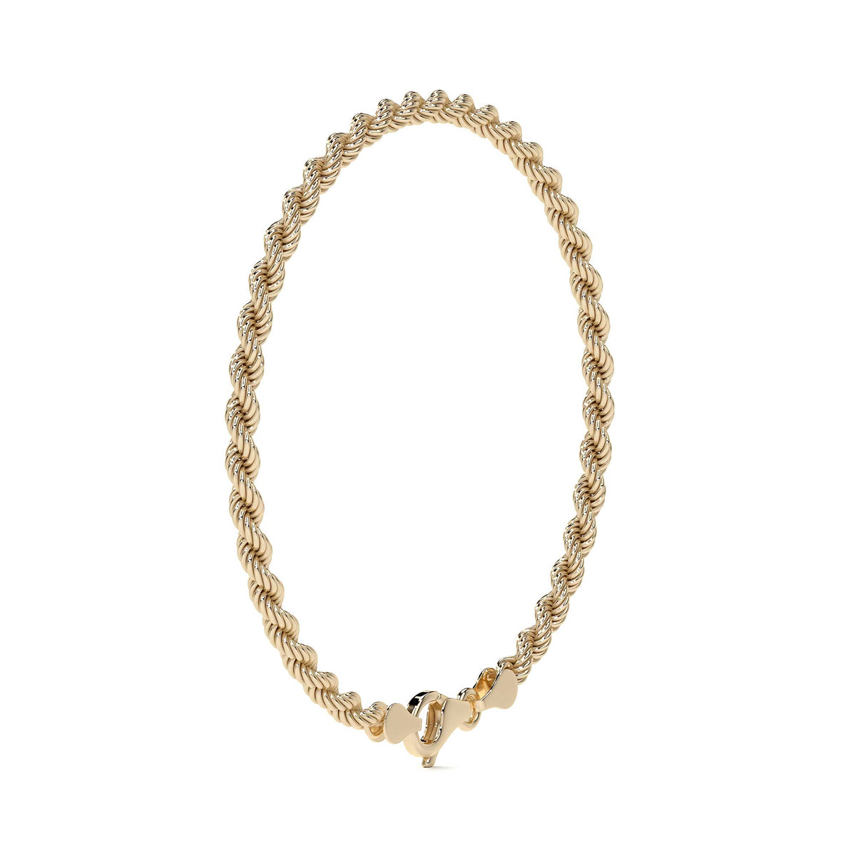 10k Italian Gold Torsal Bracelet, 3.3mm Gauge, 16cm