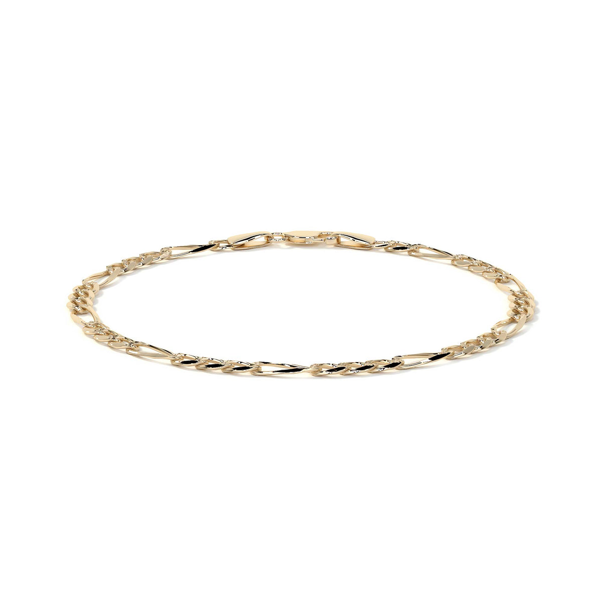 10K Italian Solid Figaro Chain, 3.5mm, 45cm, Gold-Tone