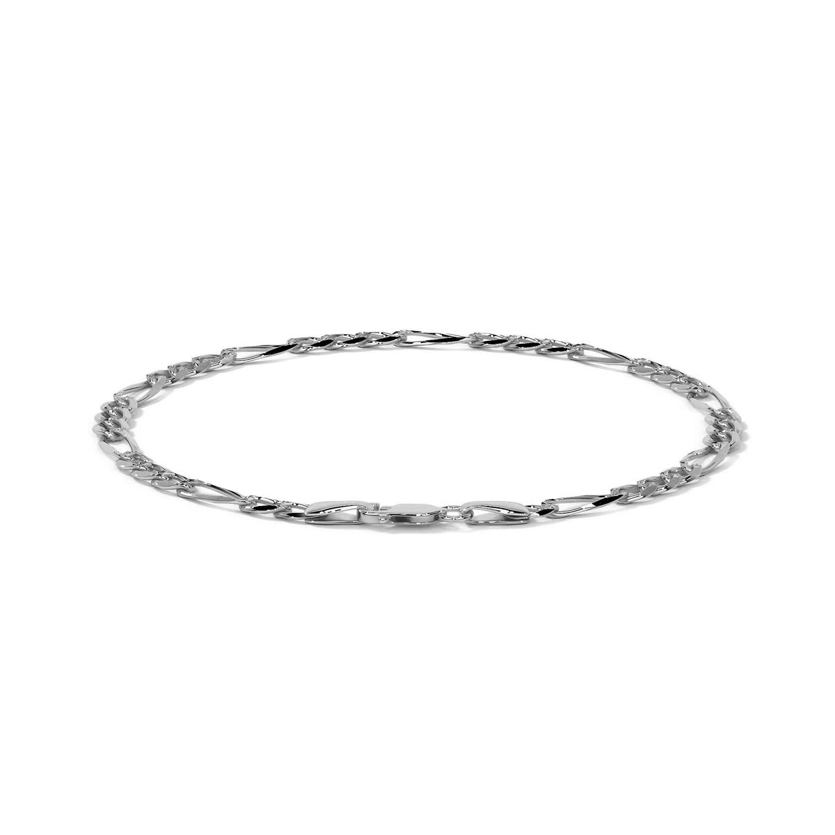 Men's Sterling Silver Italian Figaro 3+1 Bracelet | Elegant Men's Jewelry