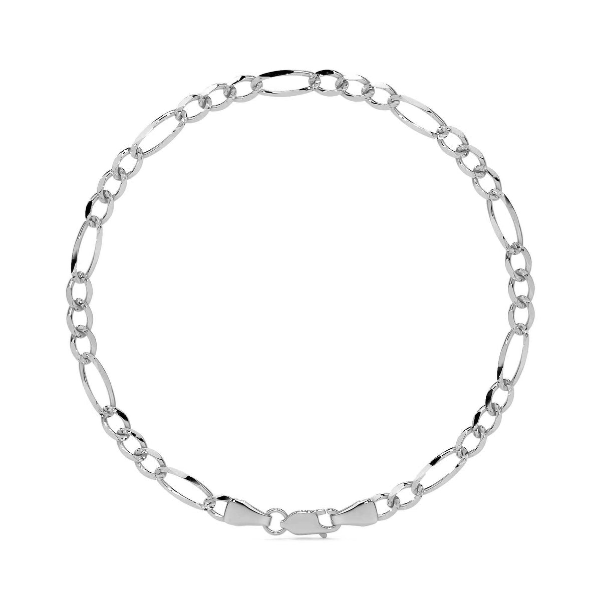 Men's Sterling Silver Italian Figaro 3+1 Bracelet | Elegant Men's Jewelry