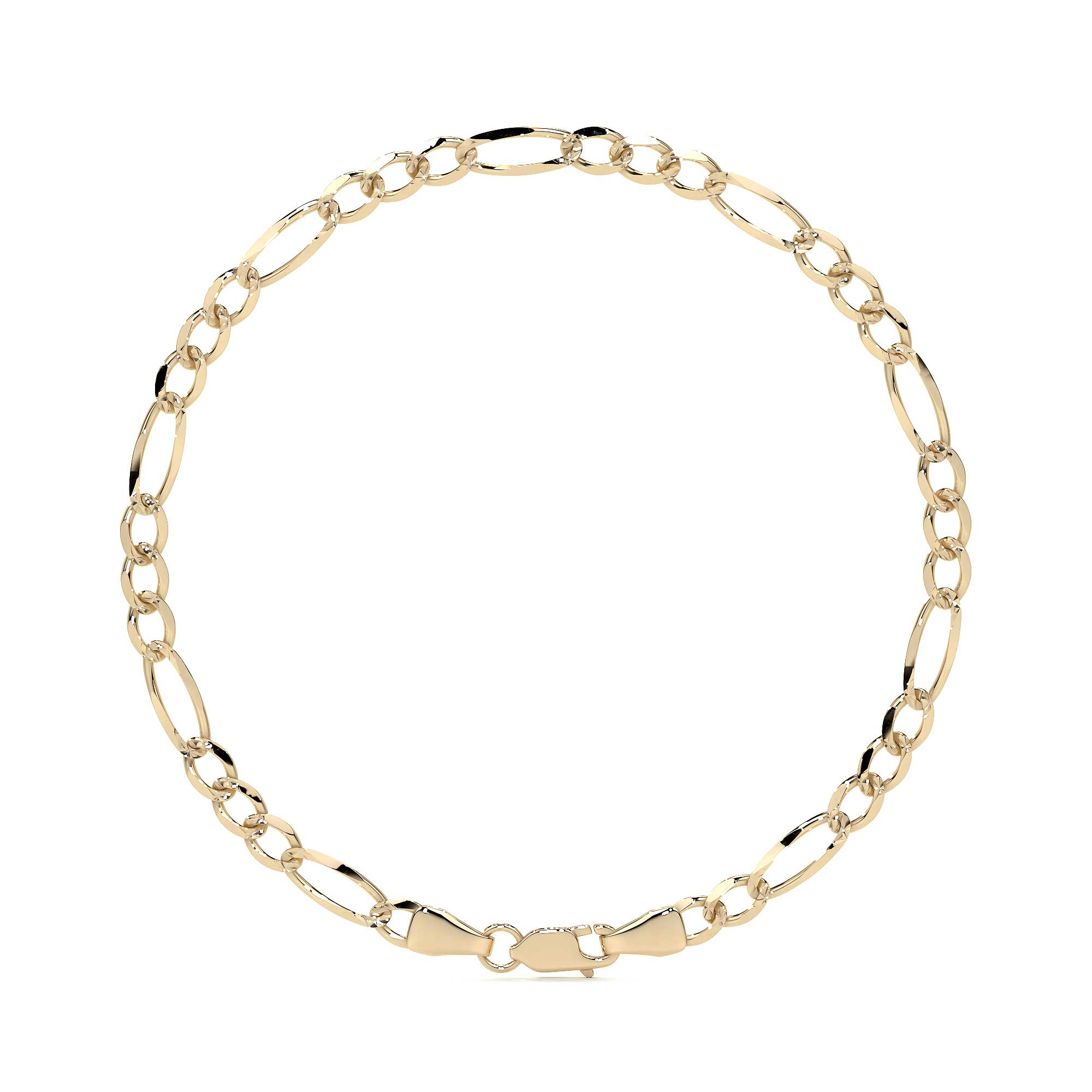 10K Italian Solid Figaro Chain, 5.3mm, 55cm