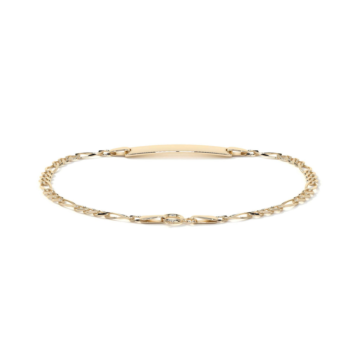 10K Italian Figaro 3x1 Slave Bracelet, 2.7mm, 18cm, Gold-Tone