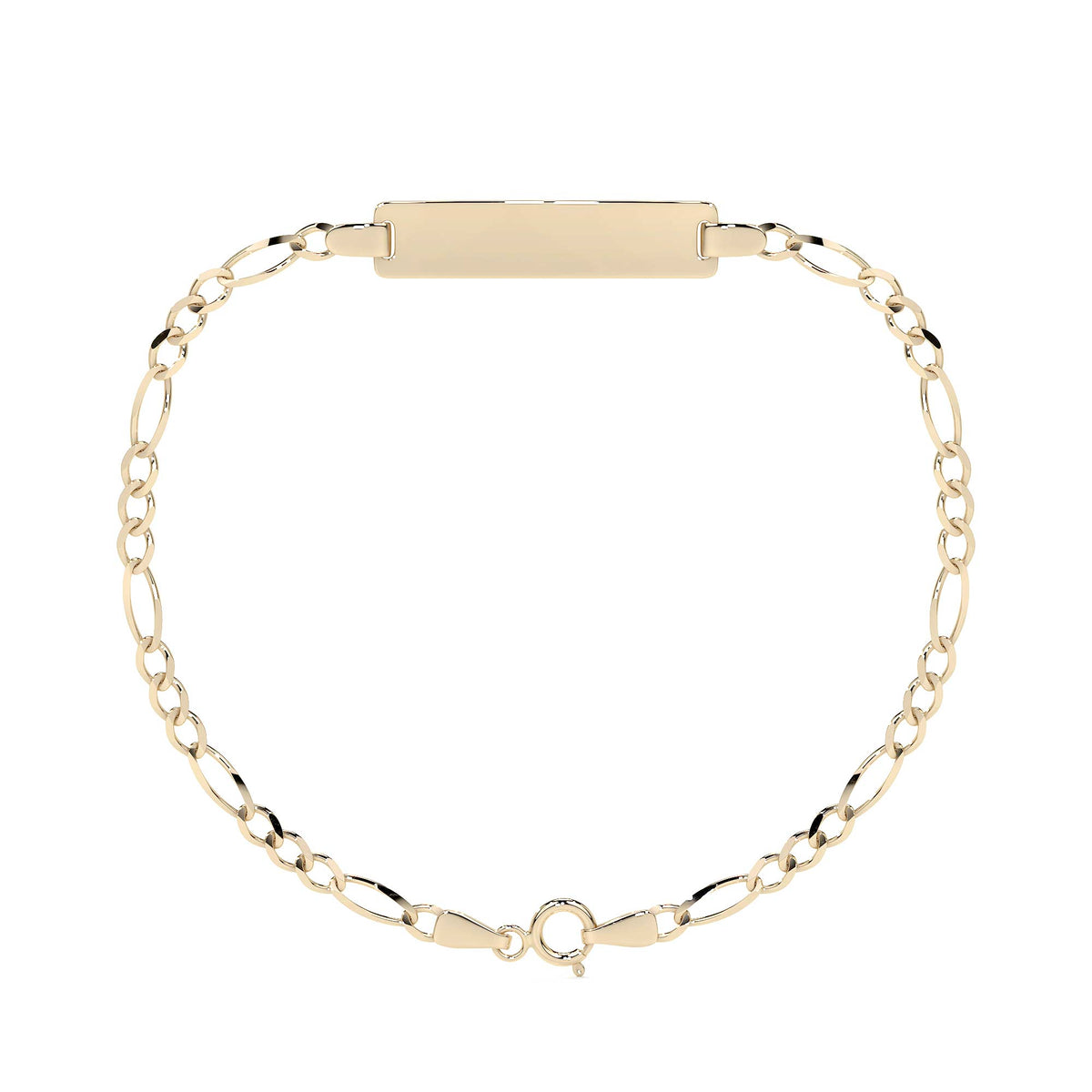 10K Italian Figaro 3x1 Slave Bracelet, 2.7mm, 18cm, Gold-Tone