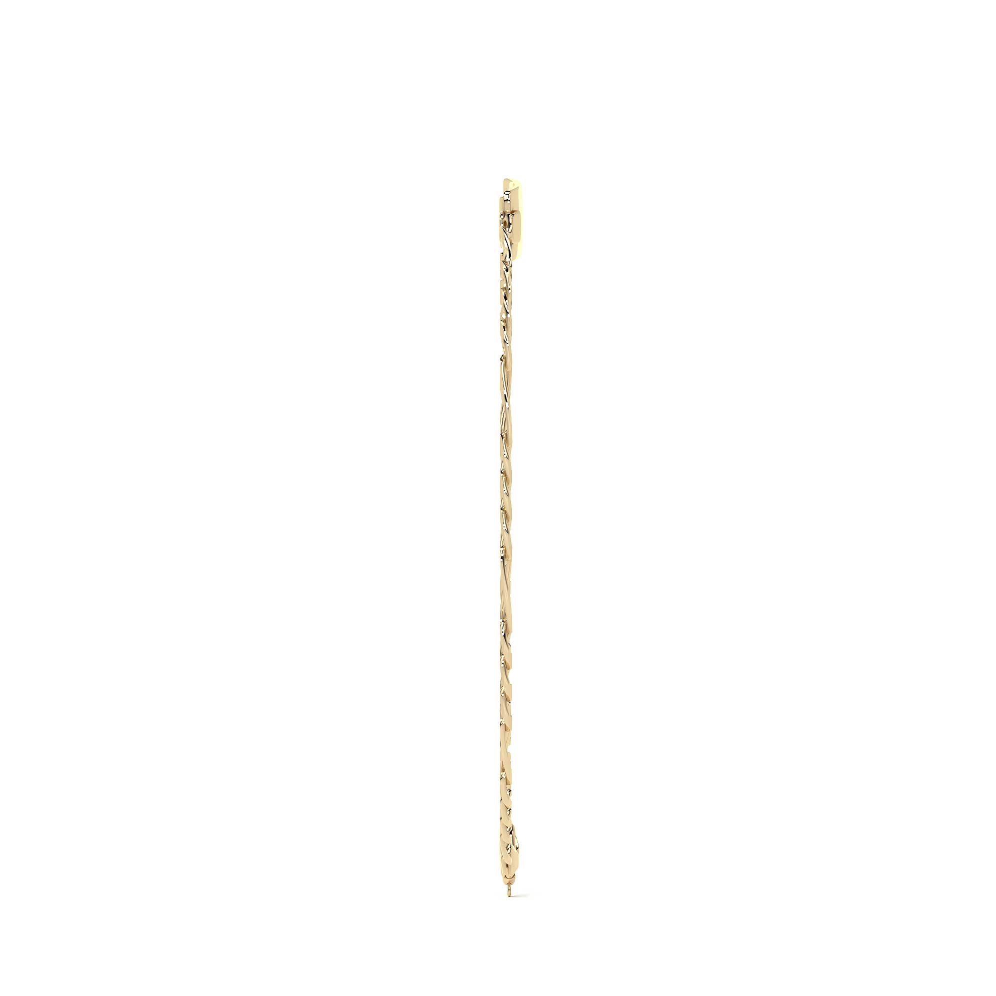 10K Italian Figaro 3x1 Slave Bracelet, 3.5mm, 14cm