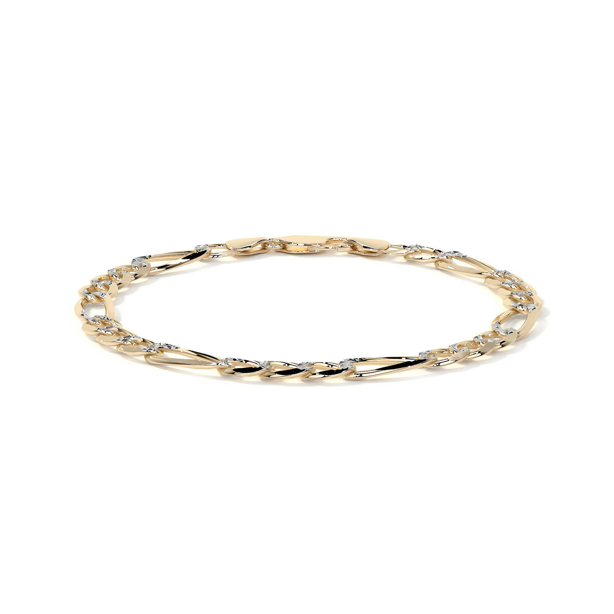 10k Gold Figaro Chain, 6mm, 50cm, Classic Italian Design, Gold-Tone