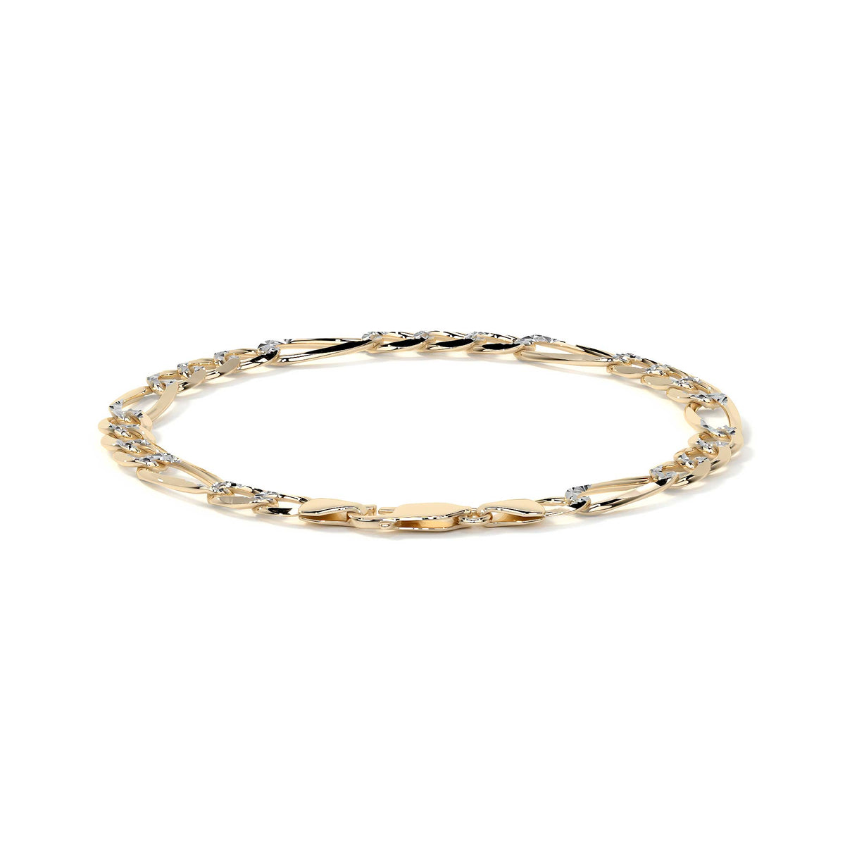 10k Gold Figaro Chain, 6mm, 50cm, Classic Italian Design, Gold-Tone