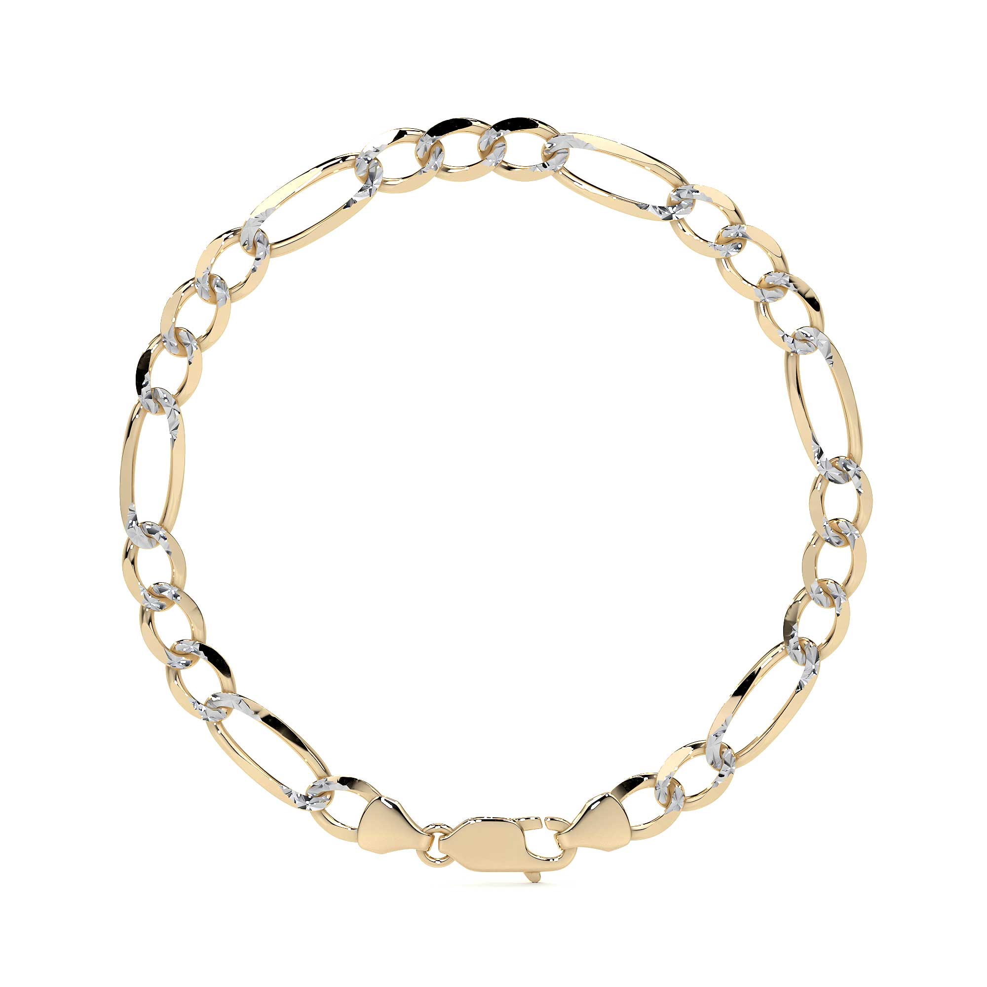10k Gold Figaro Chain, 6mm, 50cm, Classic Italian Design, Gold-Tone