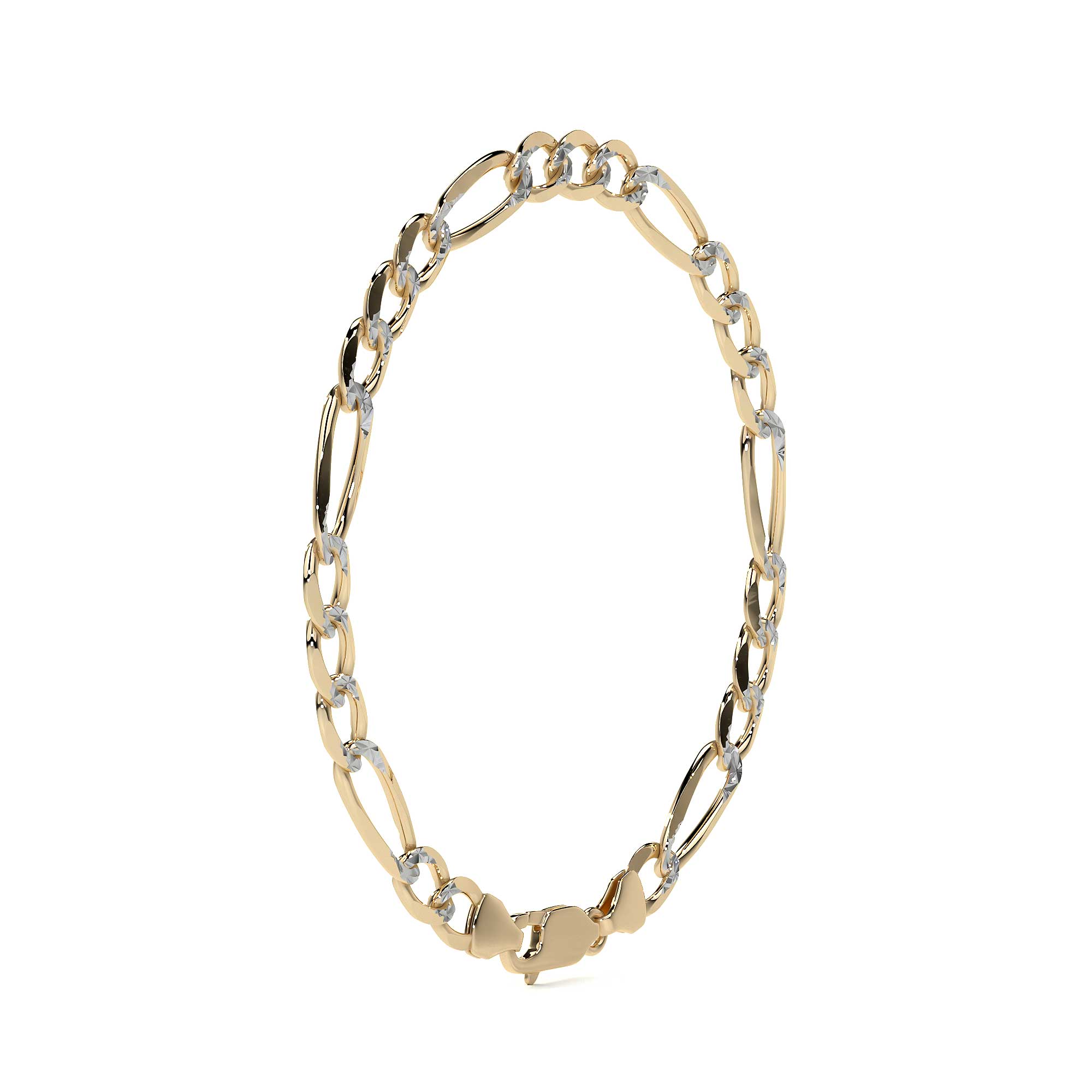 10k Gold Figaro Chain, 6mm, 50cm, Classic Italian Design, Gold-Tone