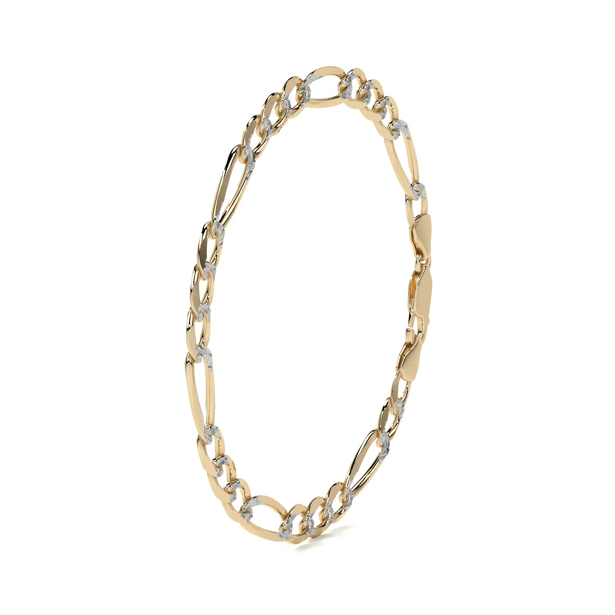 10k Gold Figaro Chain, 6mm, 50cm, Classic Italian Design, Gold-Tone