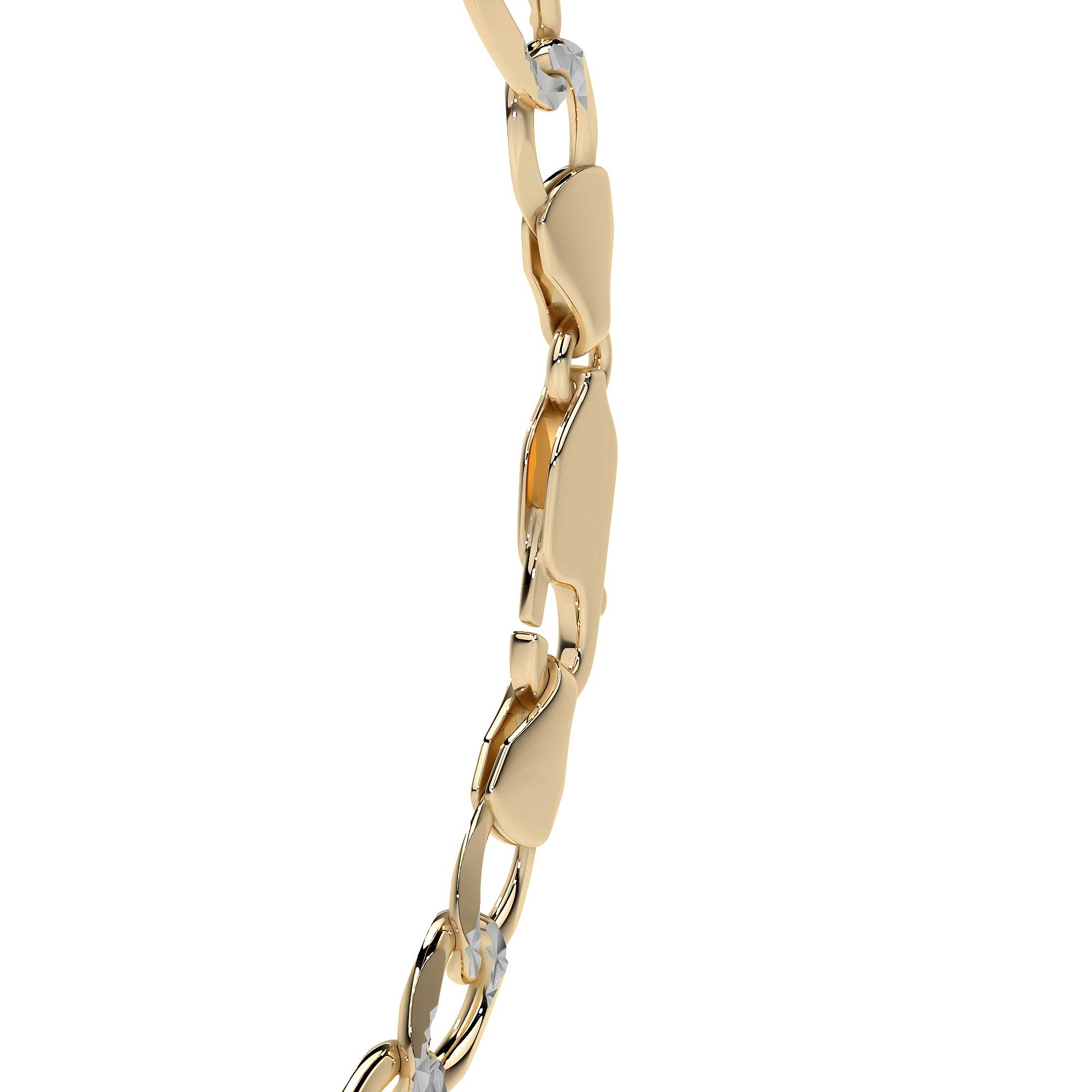 10k Gold Figaro Chain, 6mm, 50cm, Classic Italian Design, Gold-Tone