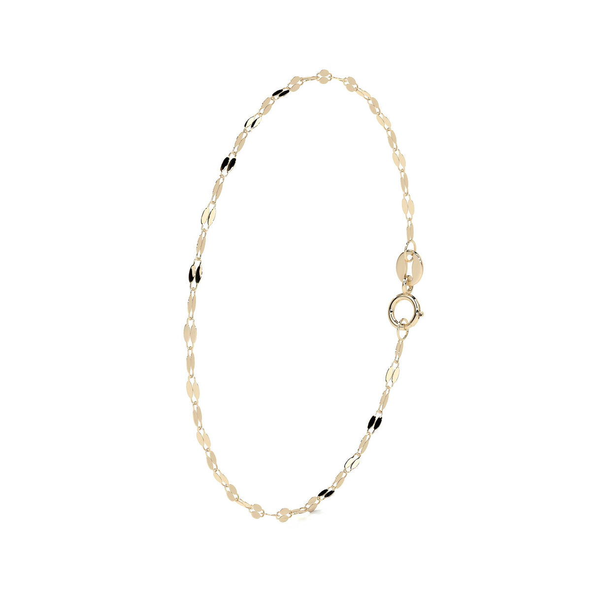 Italian Bracelet 3x1 Serpentine 14K 2.6mm, 18.5cm