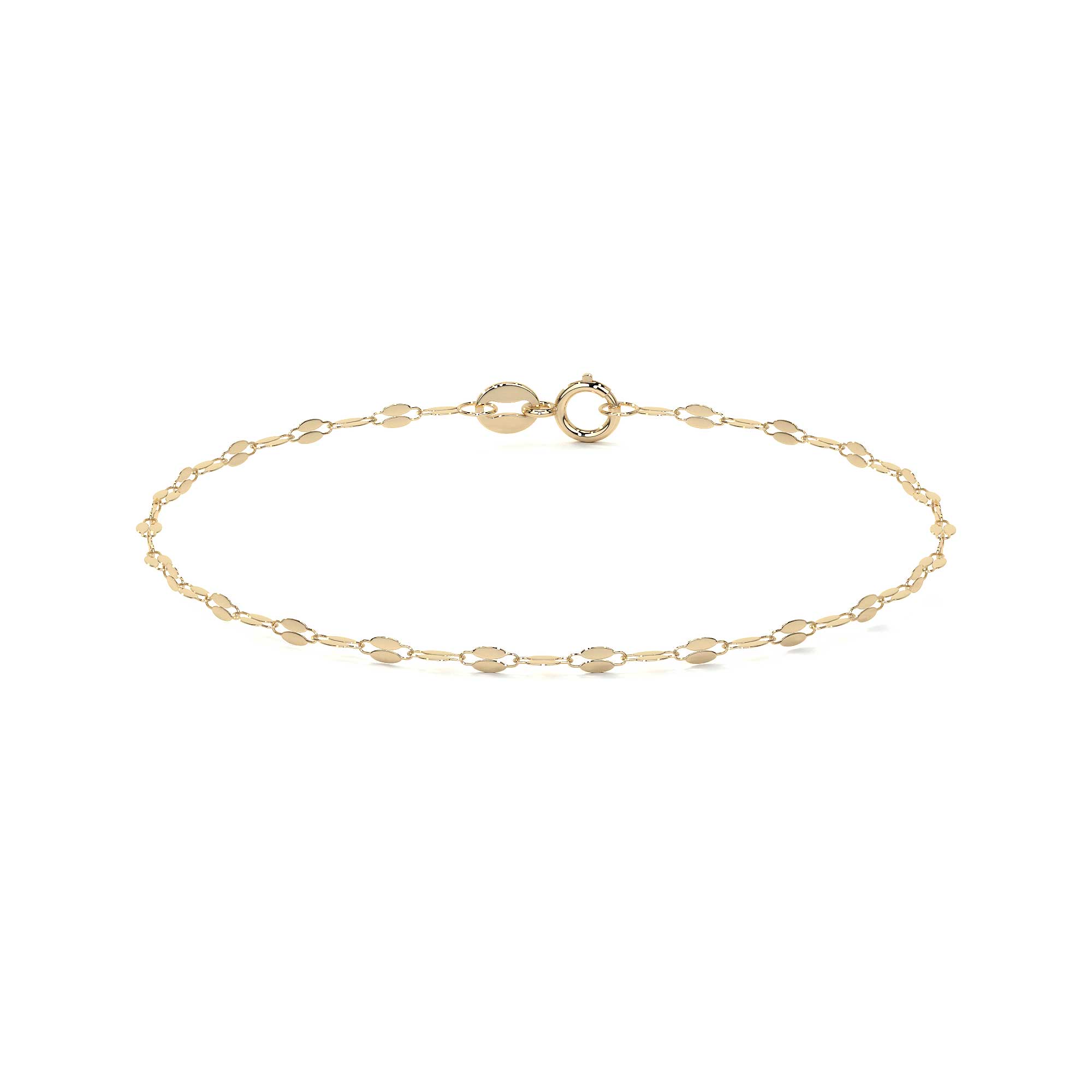 10K Gold Slave Italian Serpentine Figaro Style | Delicate Fine Jewelry Bracelet