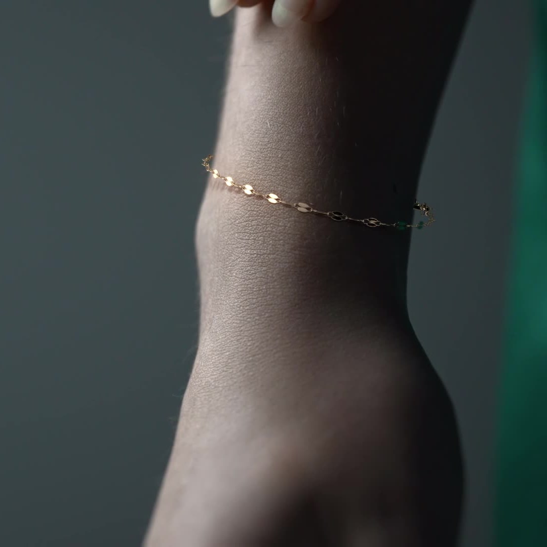 10K Gold Slave Italian Serpentine Figaro Style | Delicate Fine Jewelry Bracelet