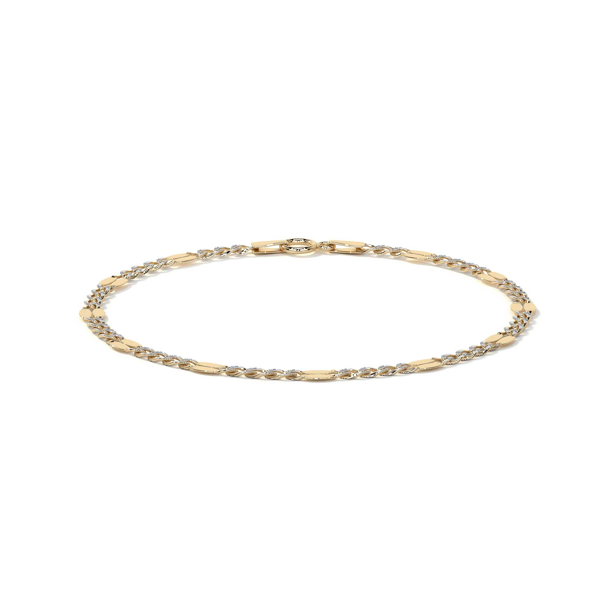 10k Gold 3x1 Diamond Cut Serpentine Bracelet