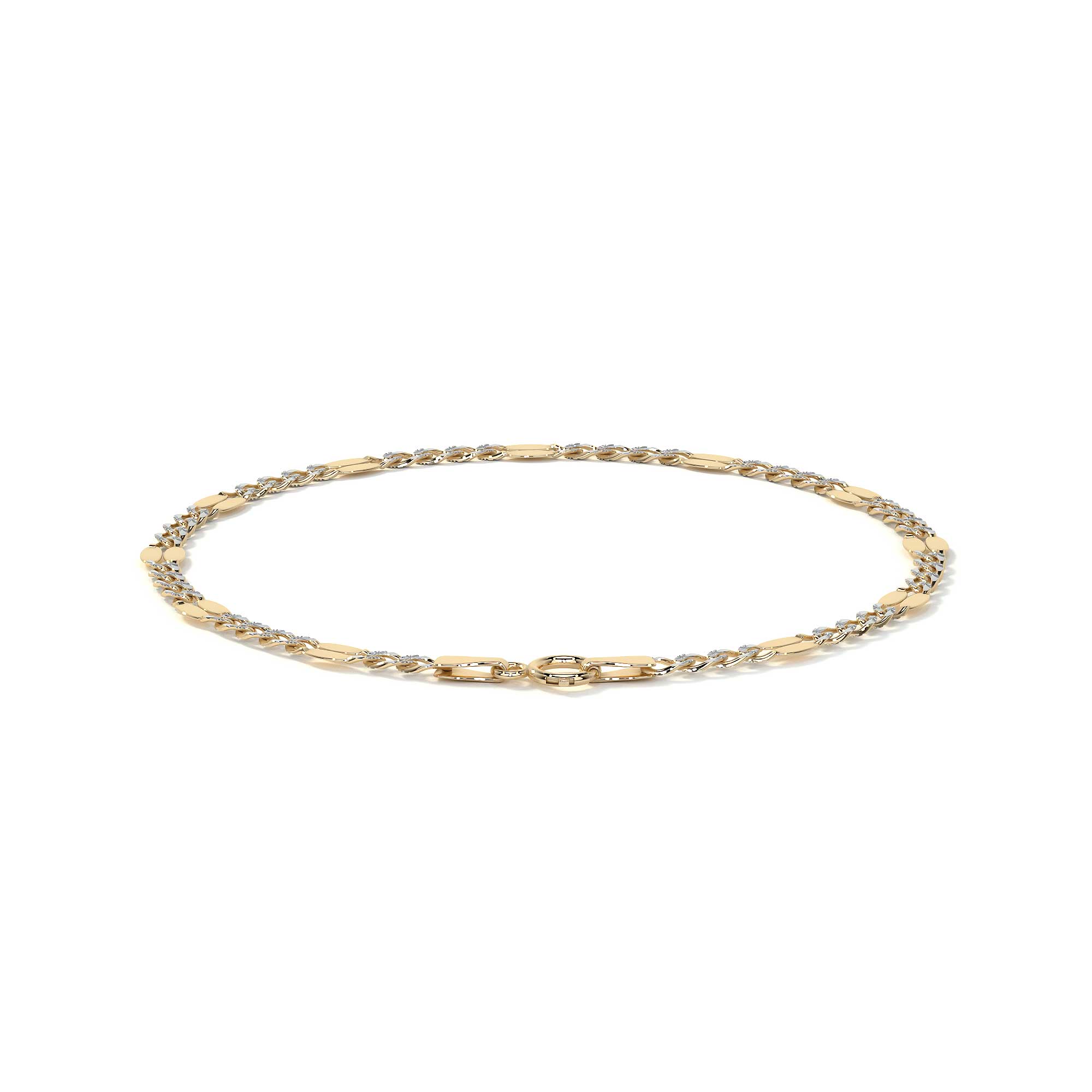 Italian 3x1 Serpentine 10K Gold Bracelet 2.6mm, 21.5cm