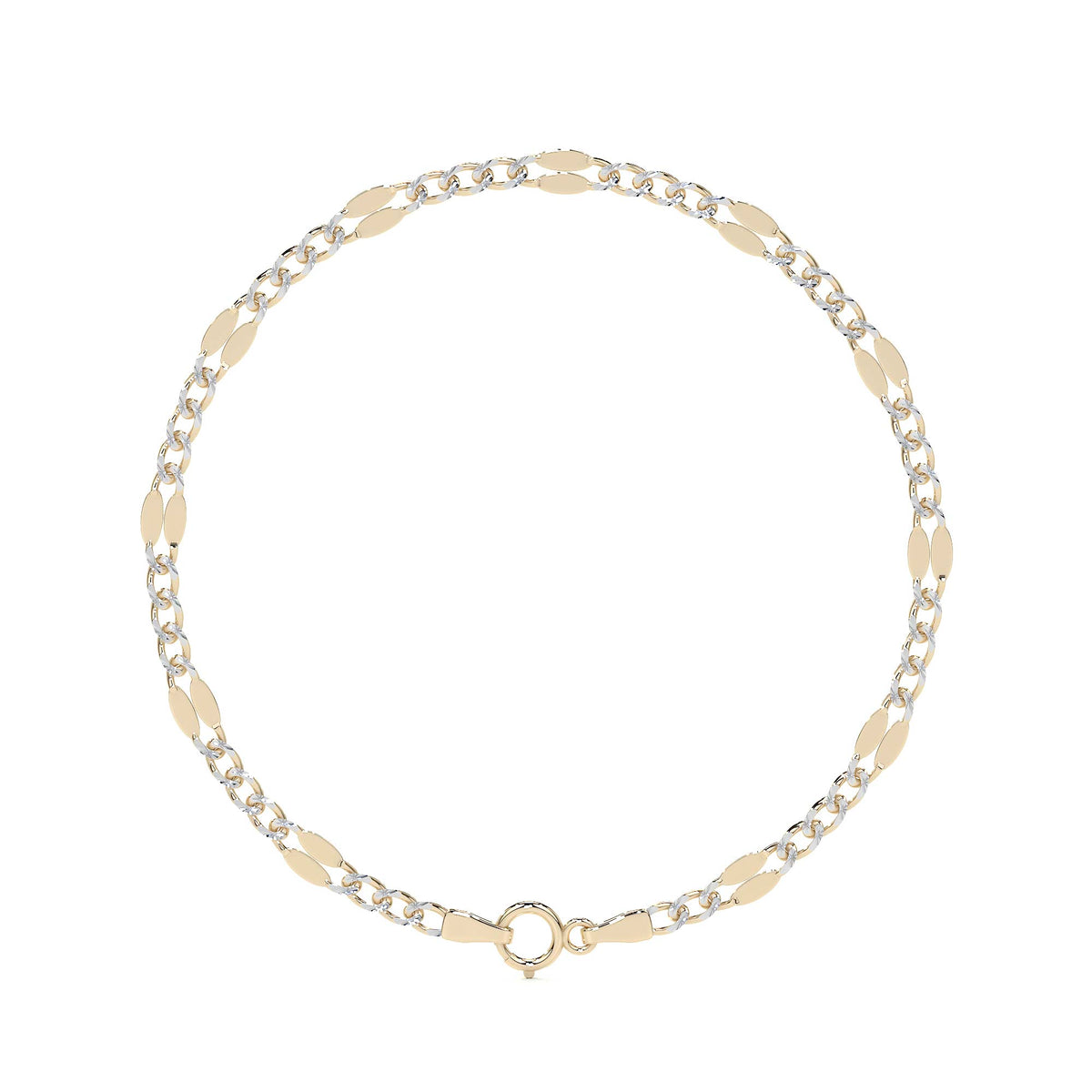 10k Gold 3x1 Diamond Cut Serpentine Bracelet
