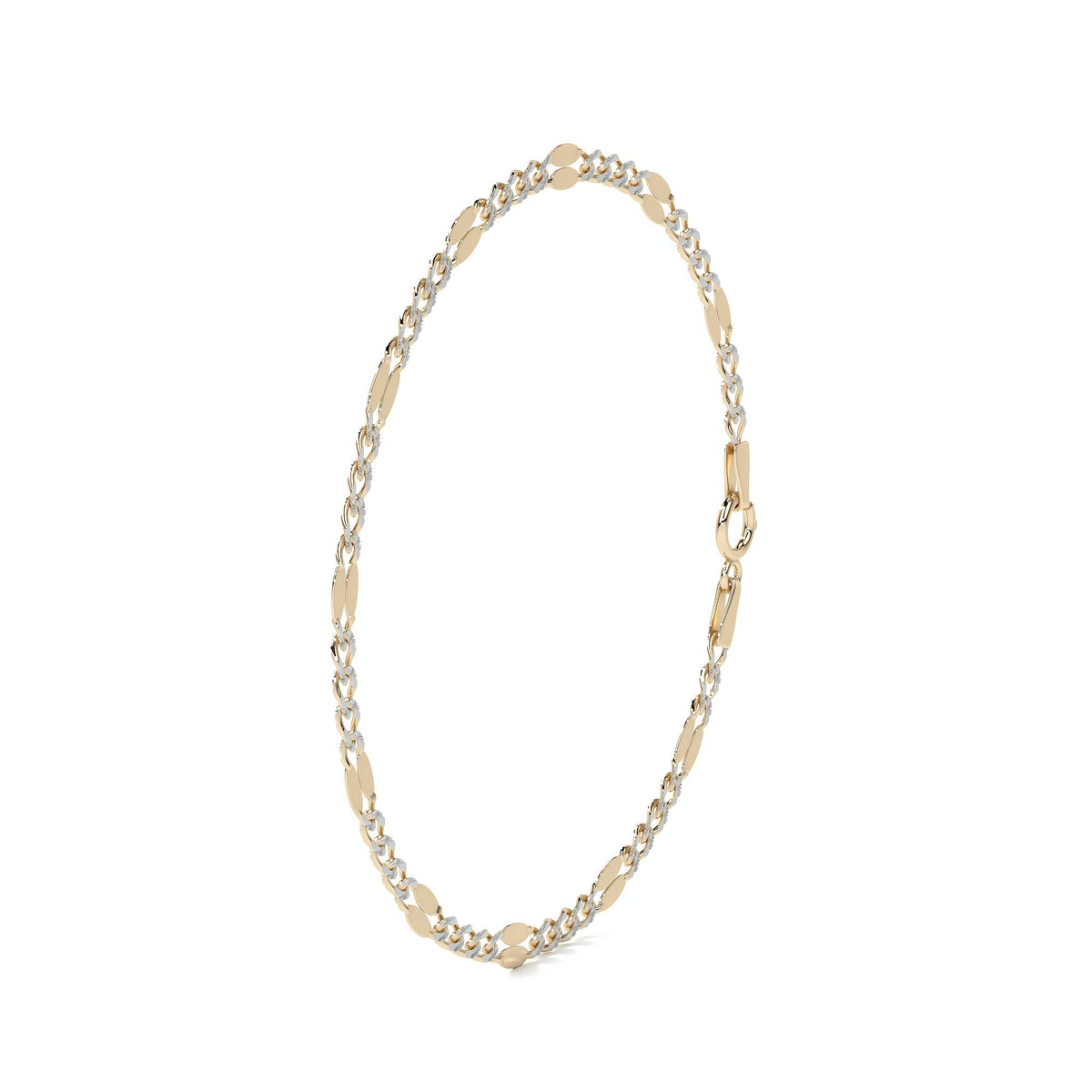 Italian 3x1 Serpentine 10K Gold Bracelet 2.6mm, 21.5cm