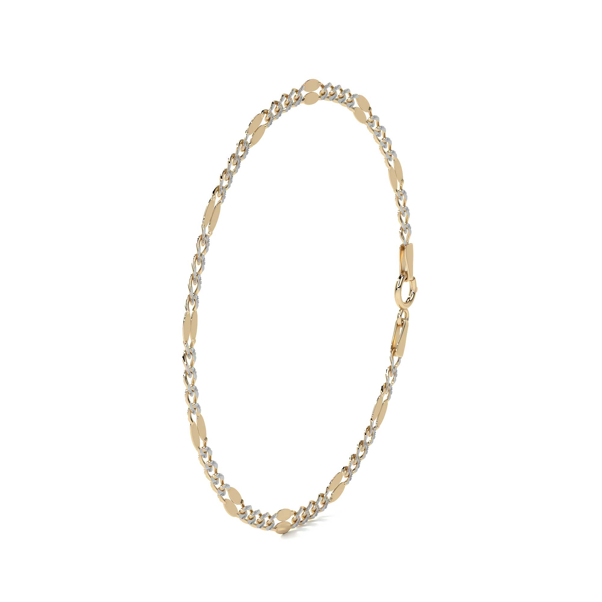 10k Gold 3x1 Diamond Cut Serpentine Bracelet