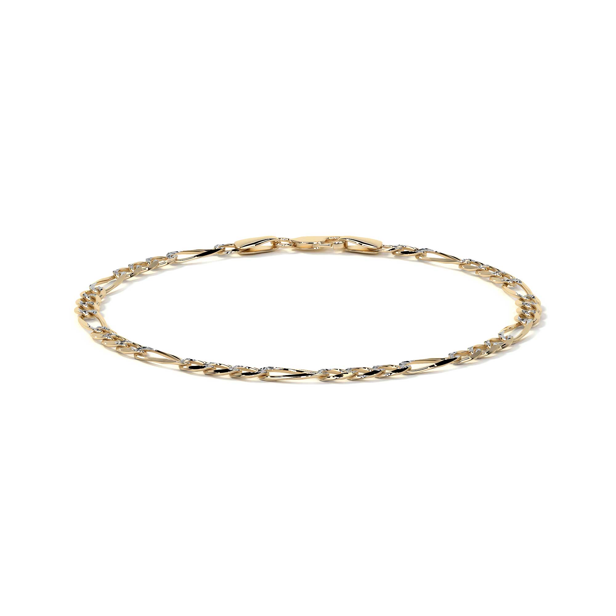 10K Gold Figaro Style Bracelet | Elegant Fine Jewelry Bangle