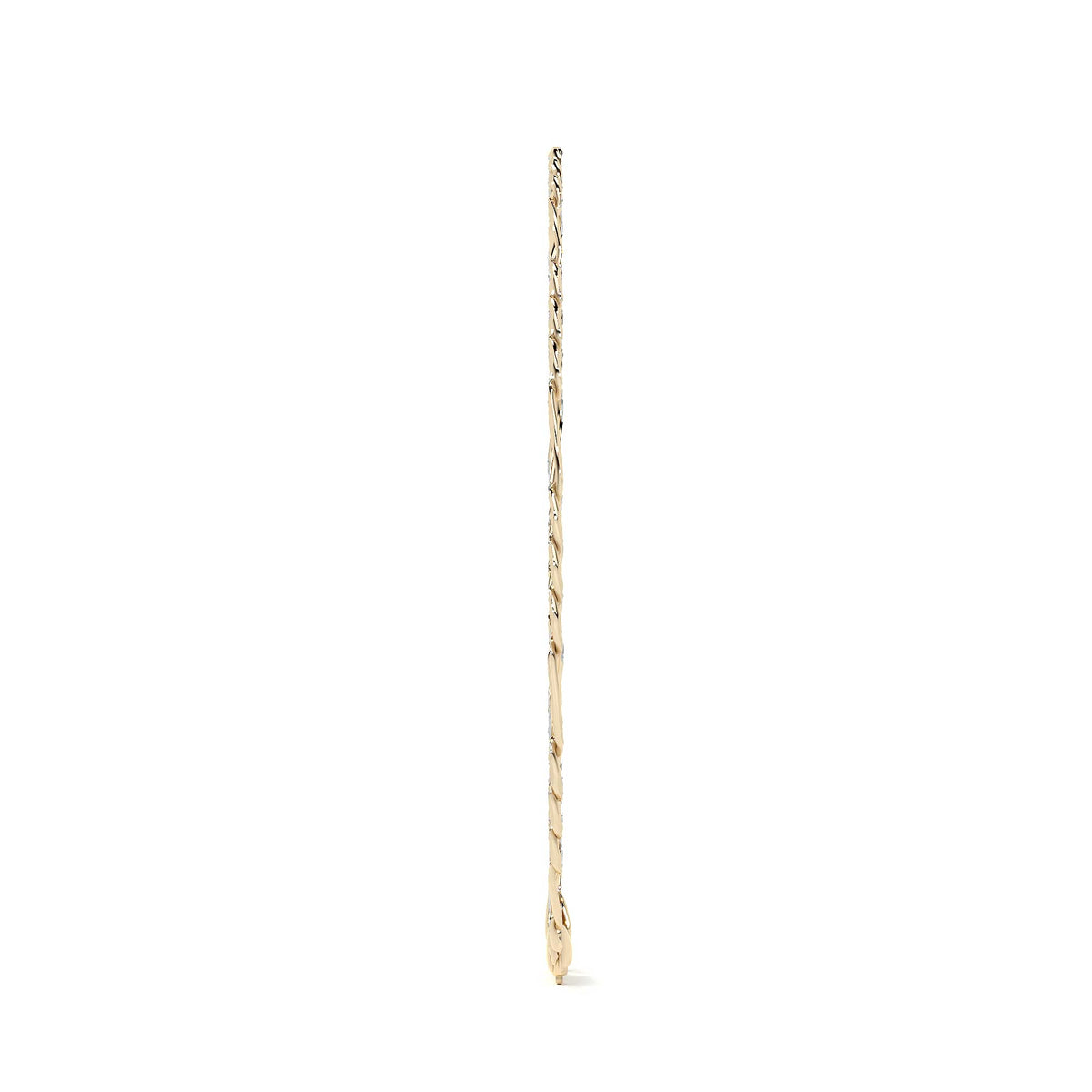 Italian Figaro Pave Bracelet, 10K, 3.6mm, 18.5 cm