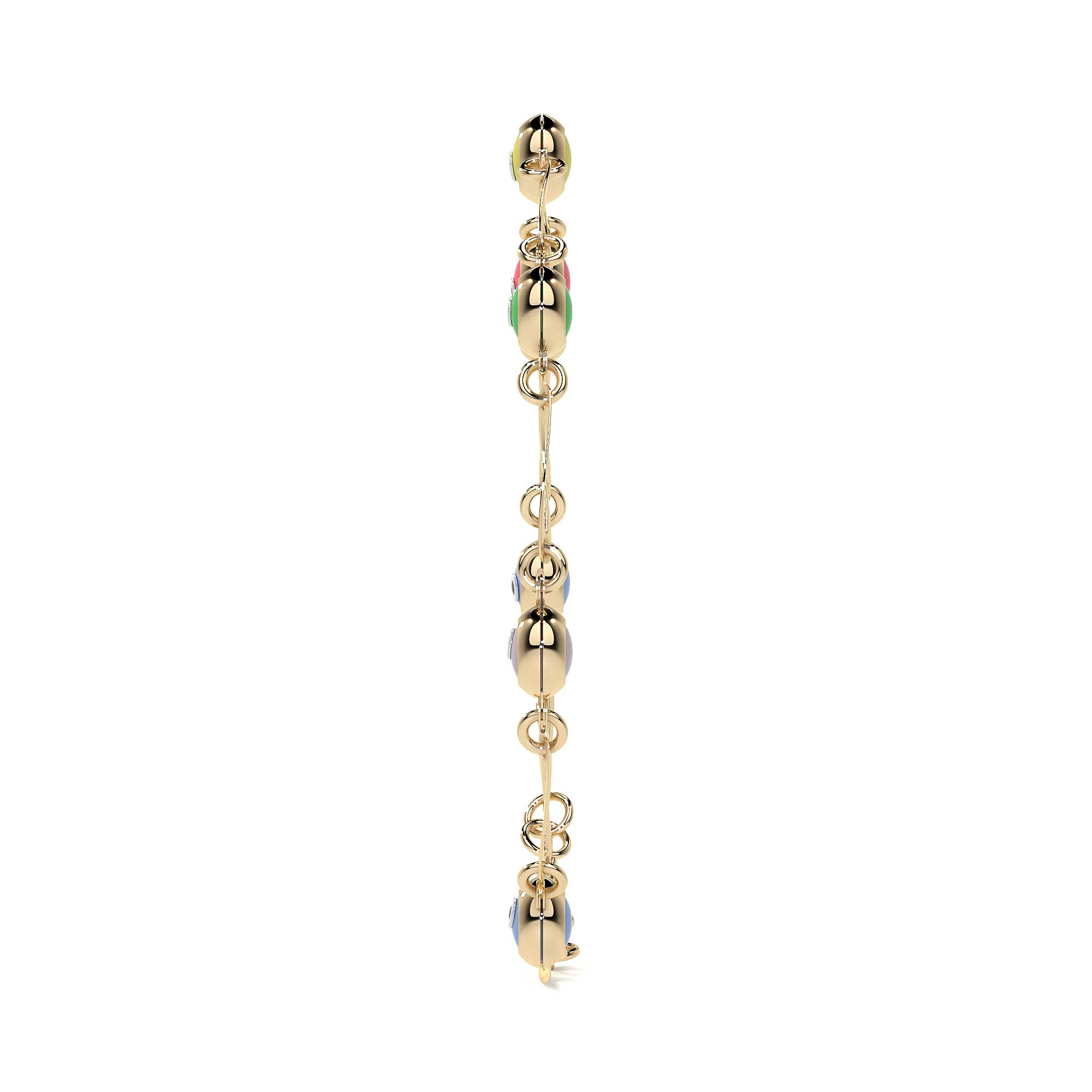 10K 3mm Multicolor Eye Bracelet for Women, 18cm