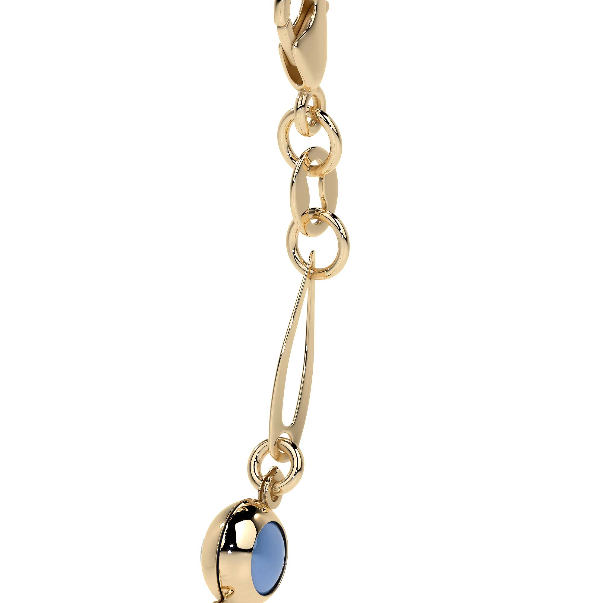 10K 3mm Multicolor Eye Bracelet for Women, 18cm