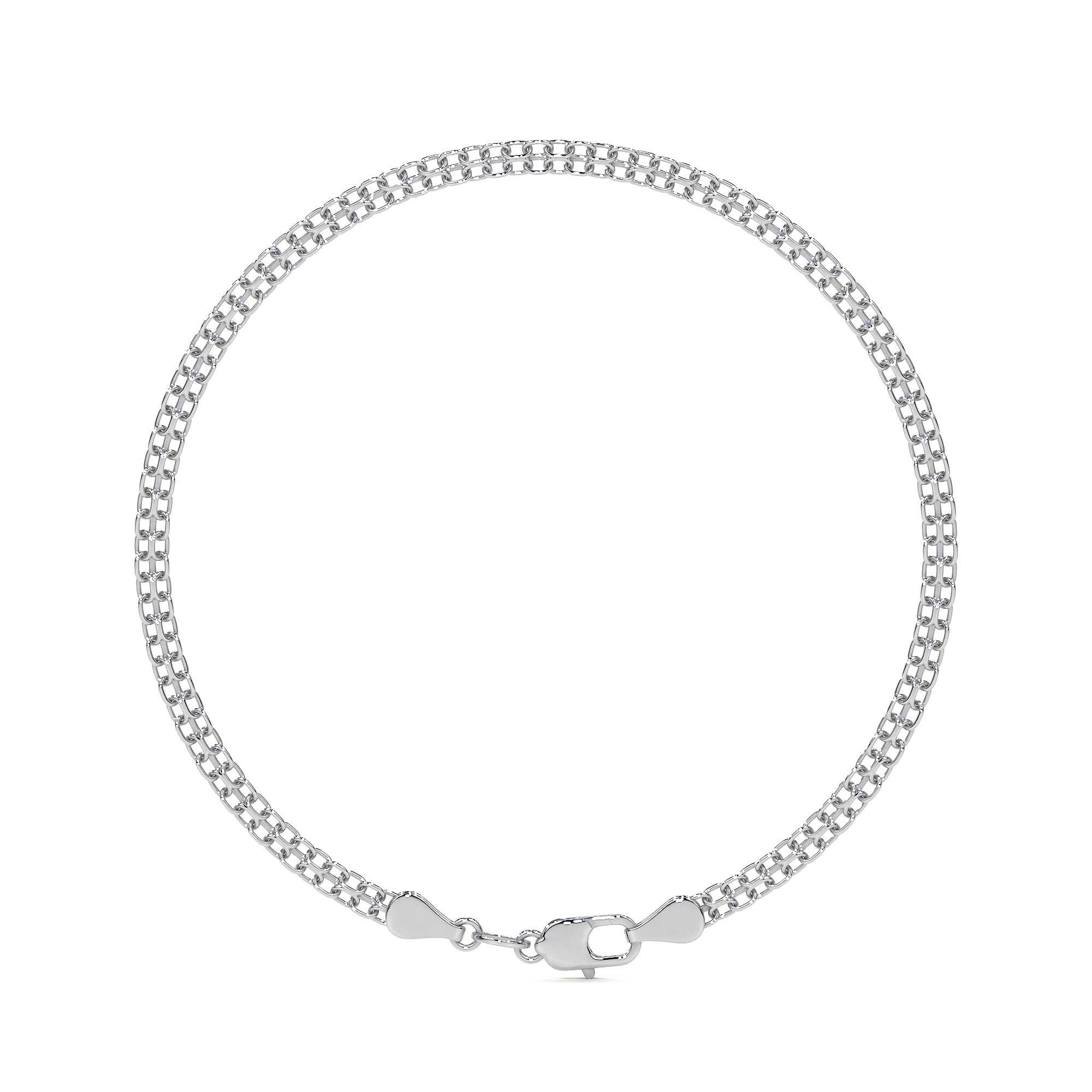 925 Silver Byzantine Bracelet 18 Cm Gauge 2.4 Mm