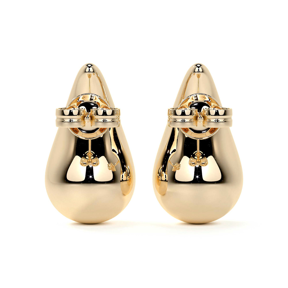 10k Gold Teardrop-Shaped Earring