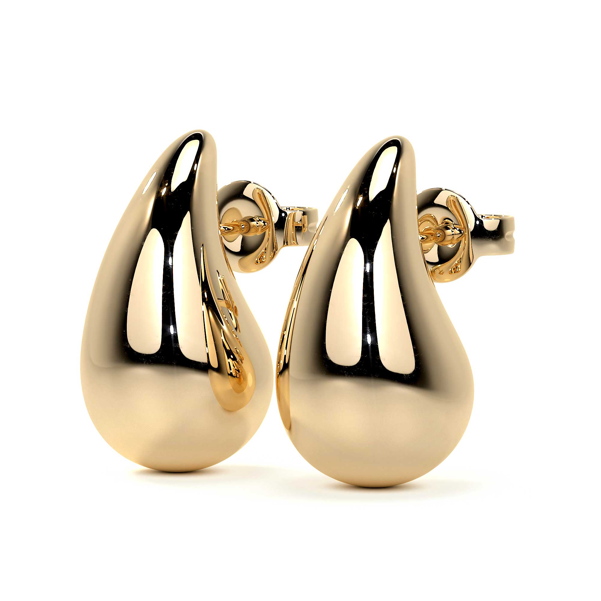 10k Gold Teardrop-Shaped Earring