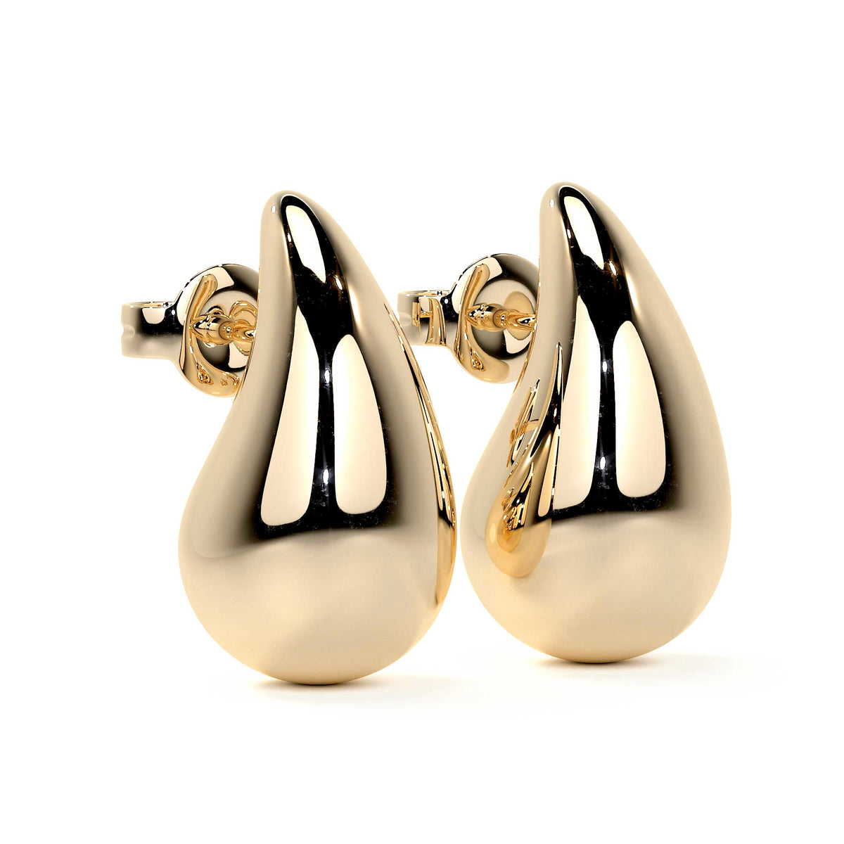 10k Gold Teardrop-Shaped Earring