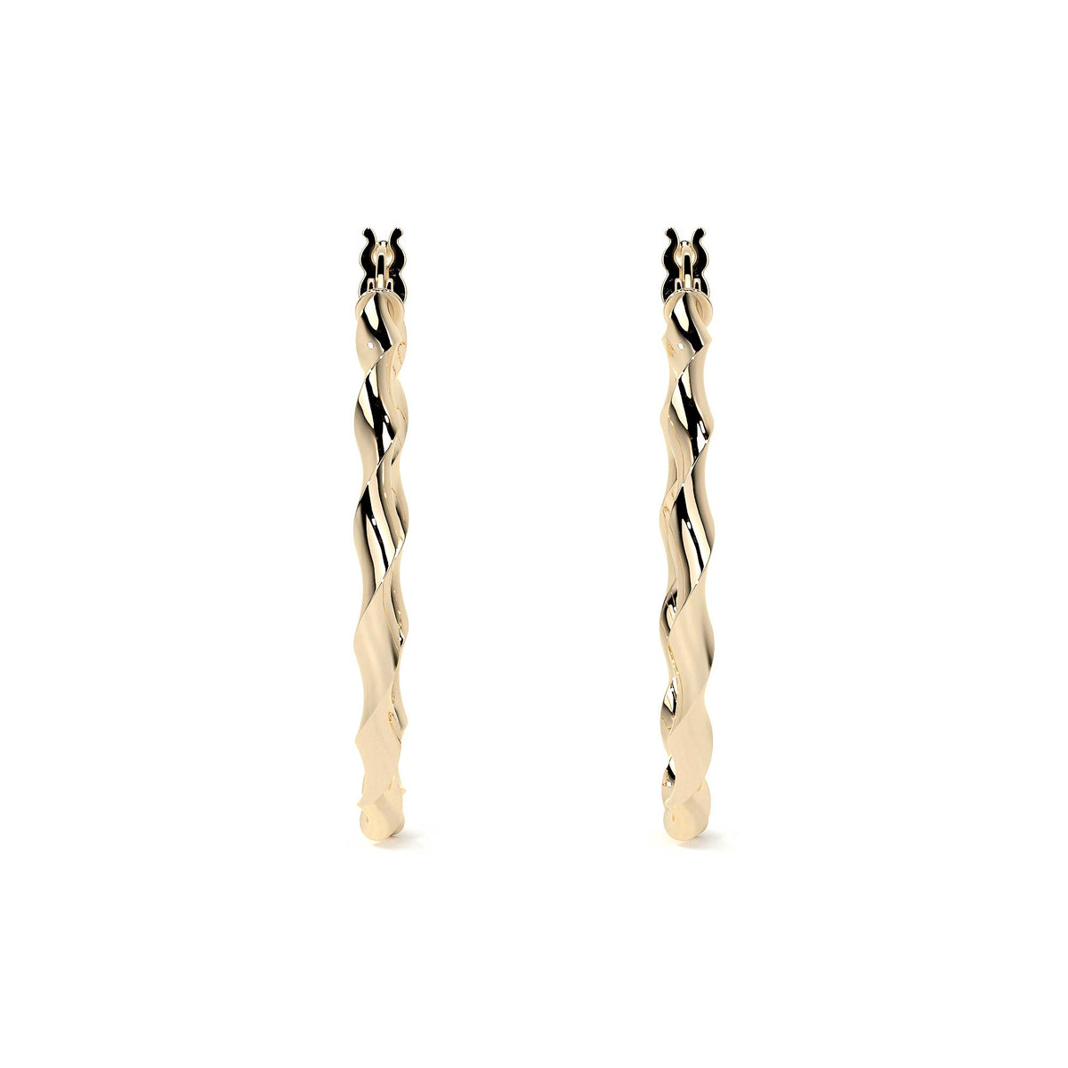 14k Italian Gold Twisted Hoop Earring