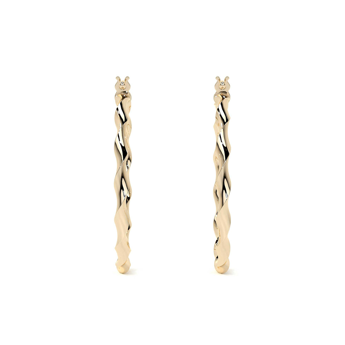 14k Italian Gold Twisted Hoop Earring
