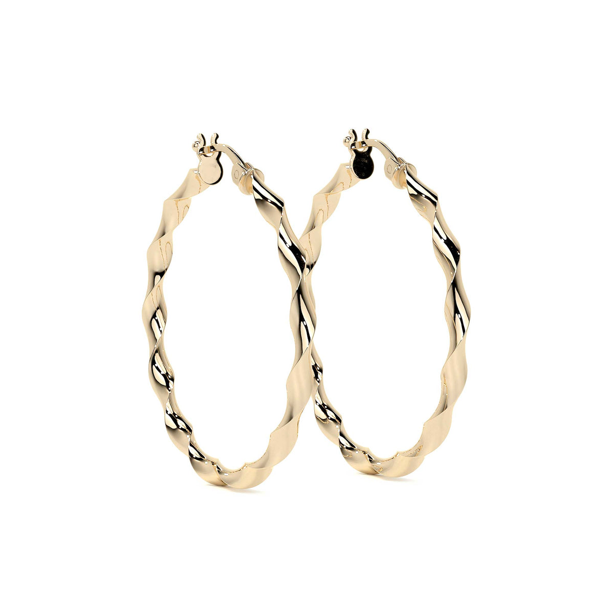 14k Italian Gold Twisted Hoop Earring