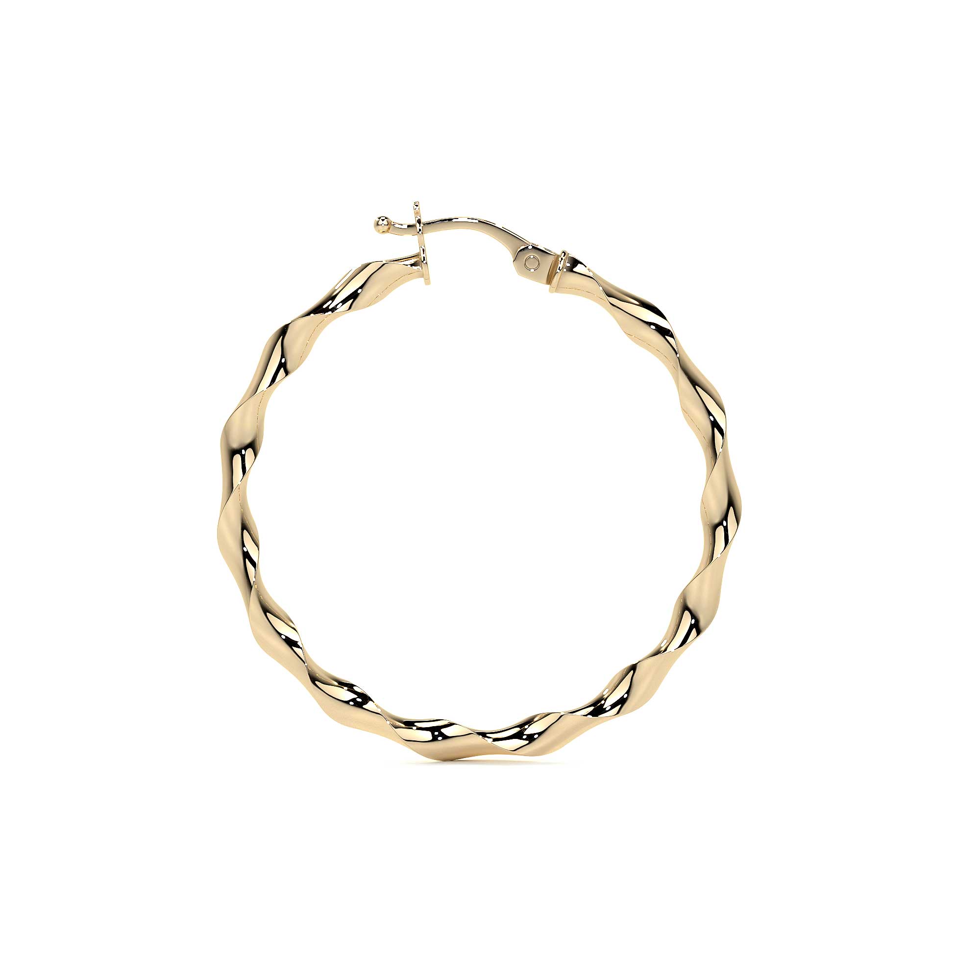 14k Italian Gold Twisted Hoop Earring