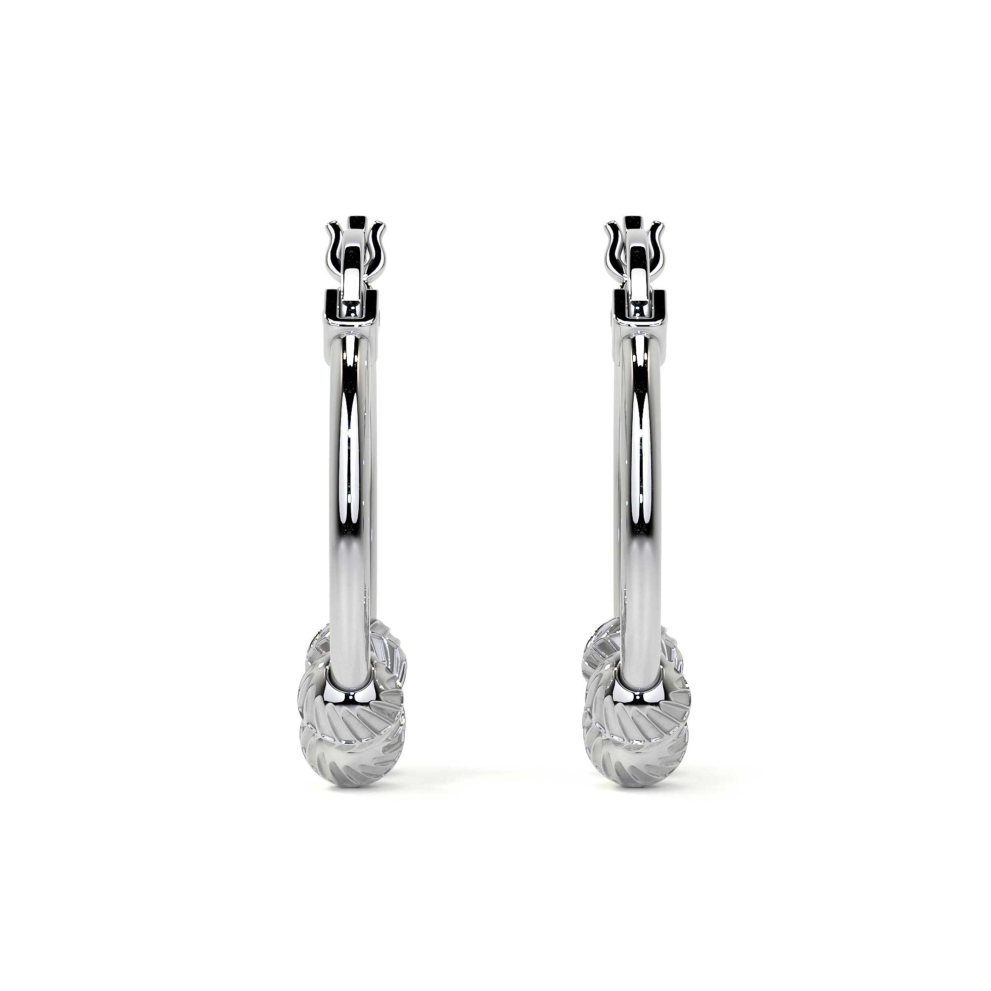 925 Sterling Silver Stud Earrings For Women With Diamond Cut Ball