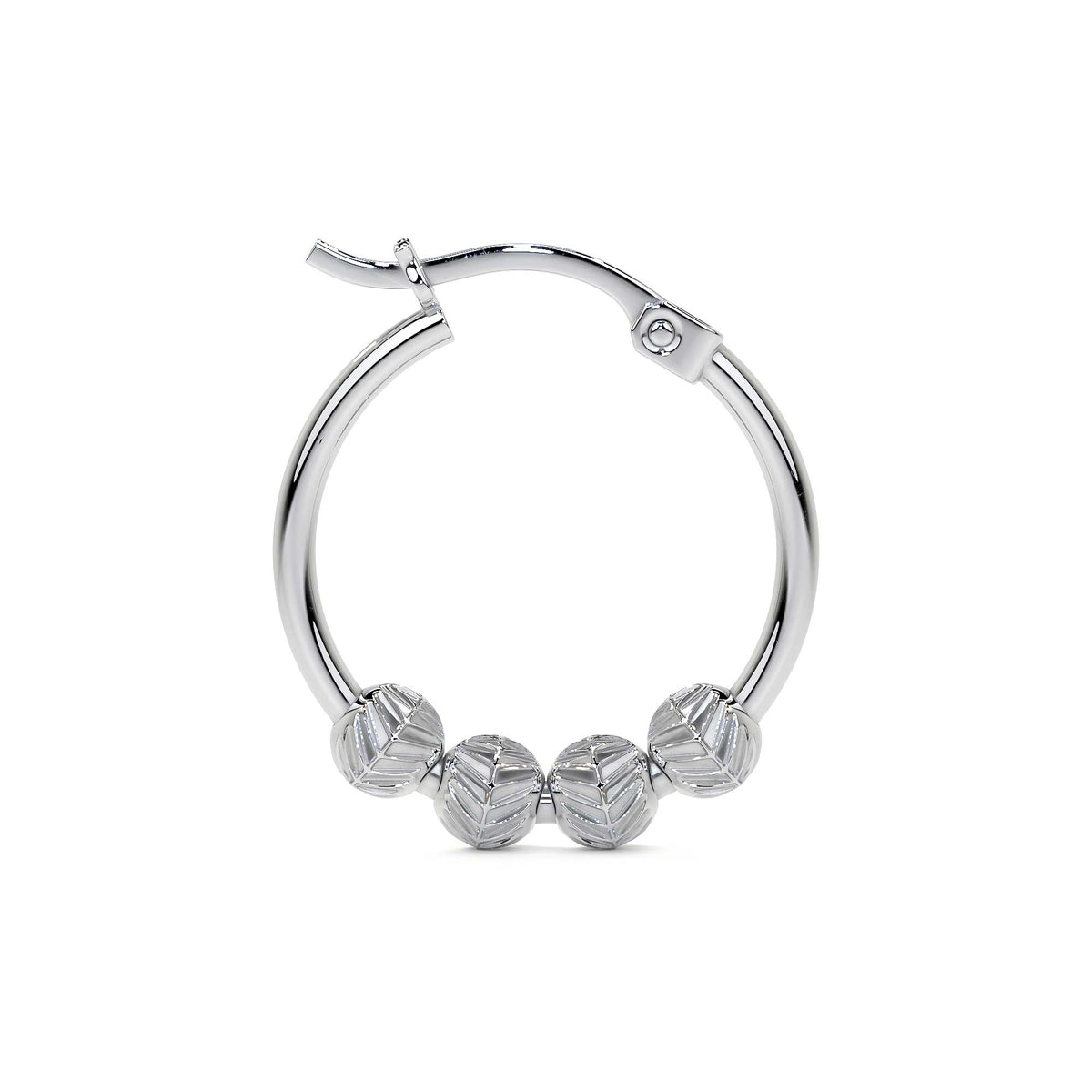 925 Sterling Silver Stud Earrings For Women With Diamond Cut Ball
