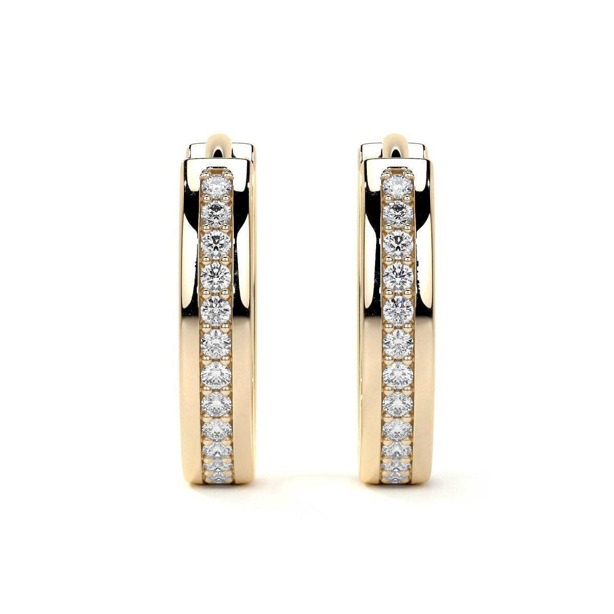 10k Gold Huggie Earrings with Zirconia