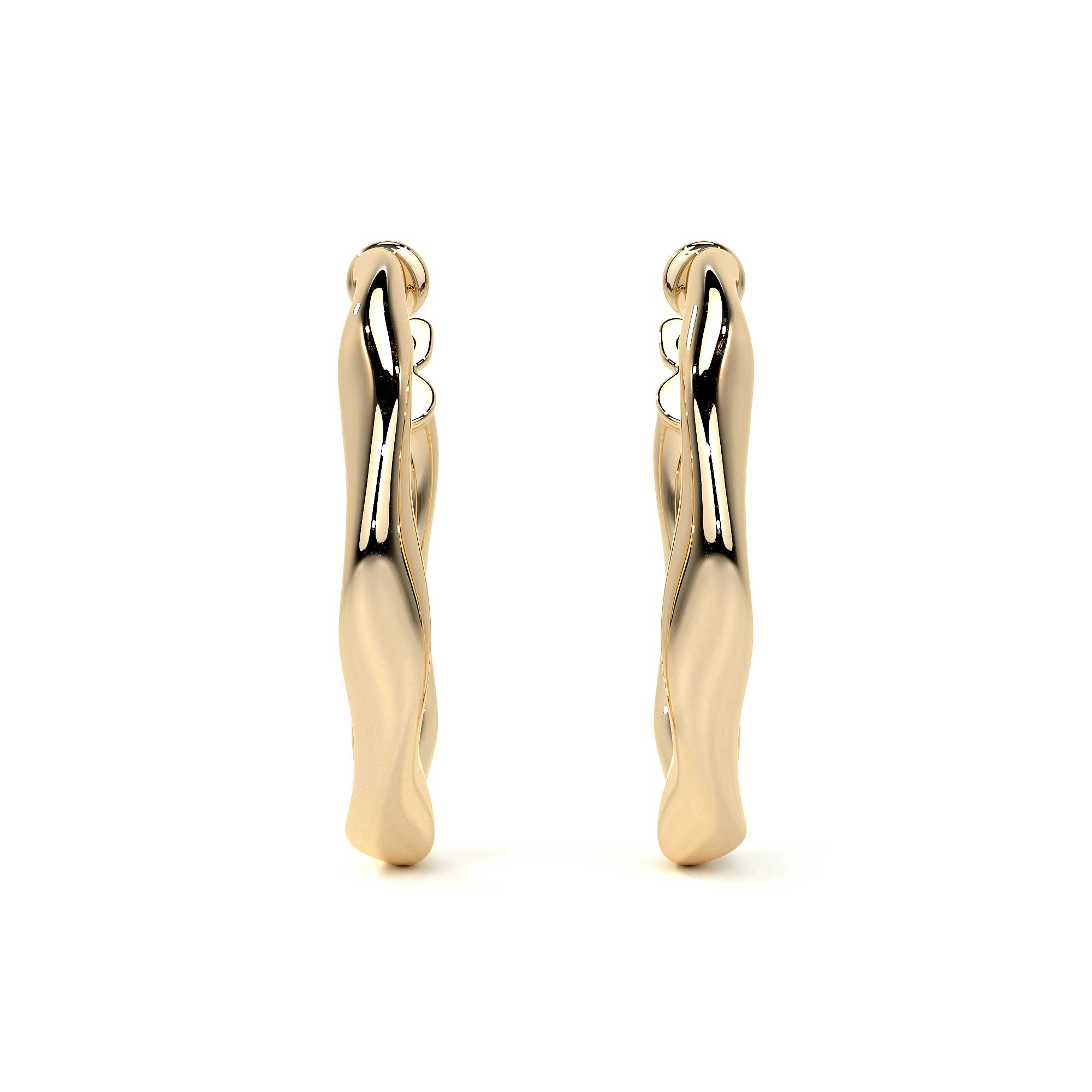 14k Italian Gold Twisted Hoop Earring