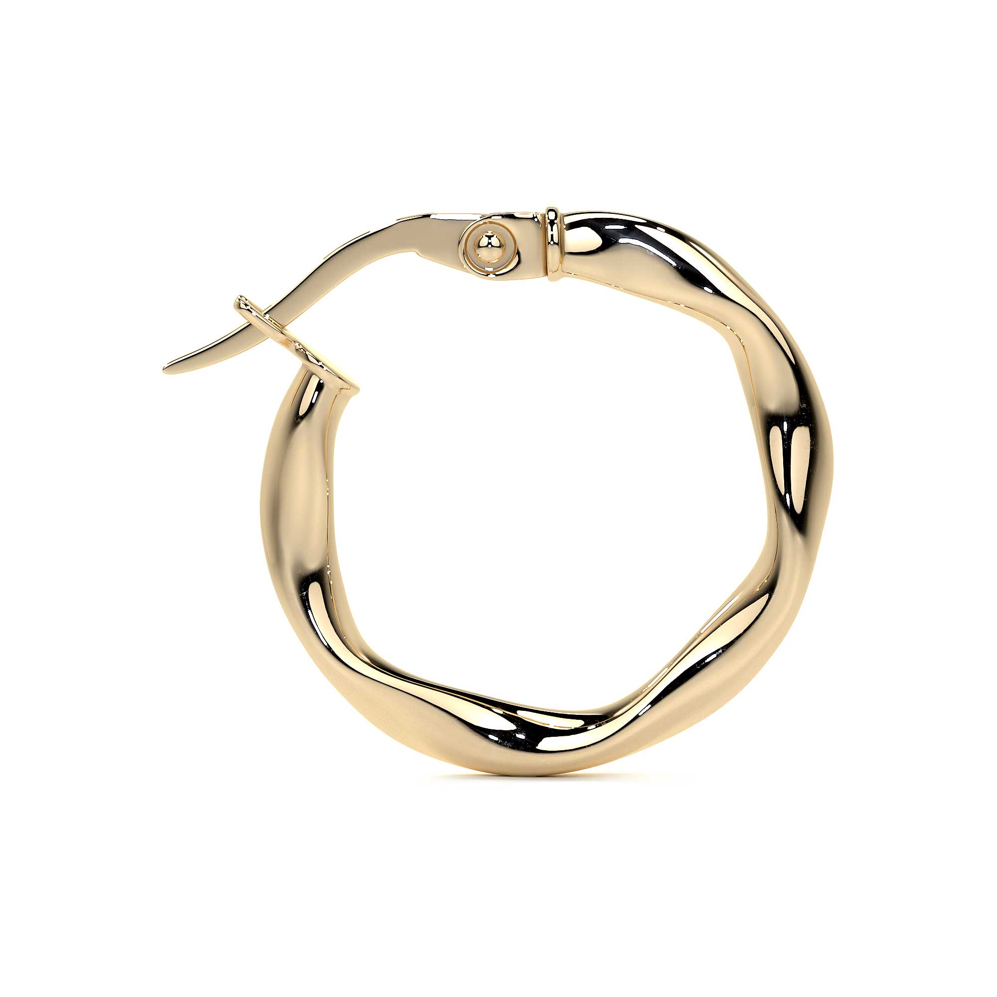 14k Italian Gold Twisted Hoop Earring