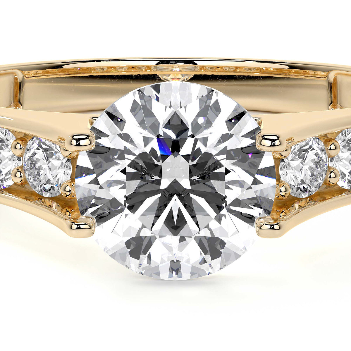 10k Gold Engagement Ring with Zirconia Stones