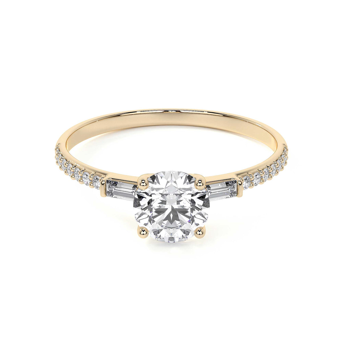 10k Gold Engagement Ring with Zirconia Stone