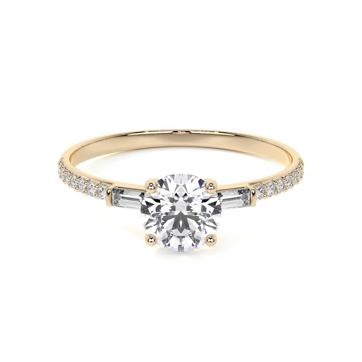10k Gold Engagement Ring with Zirconia Stone