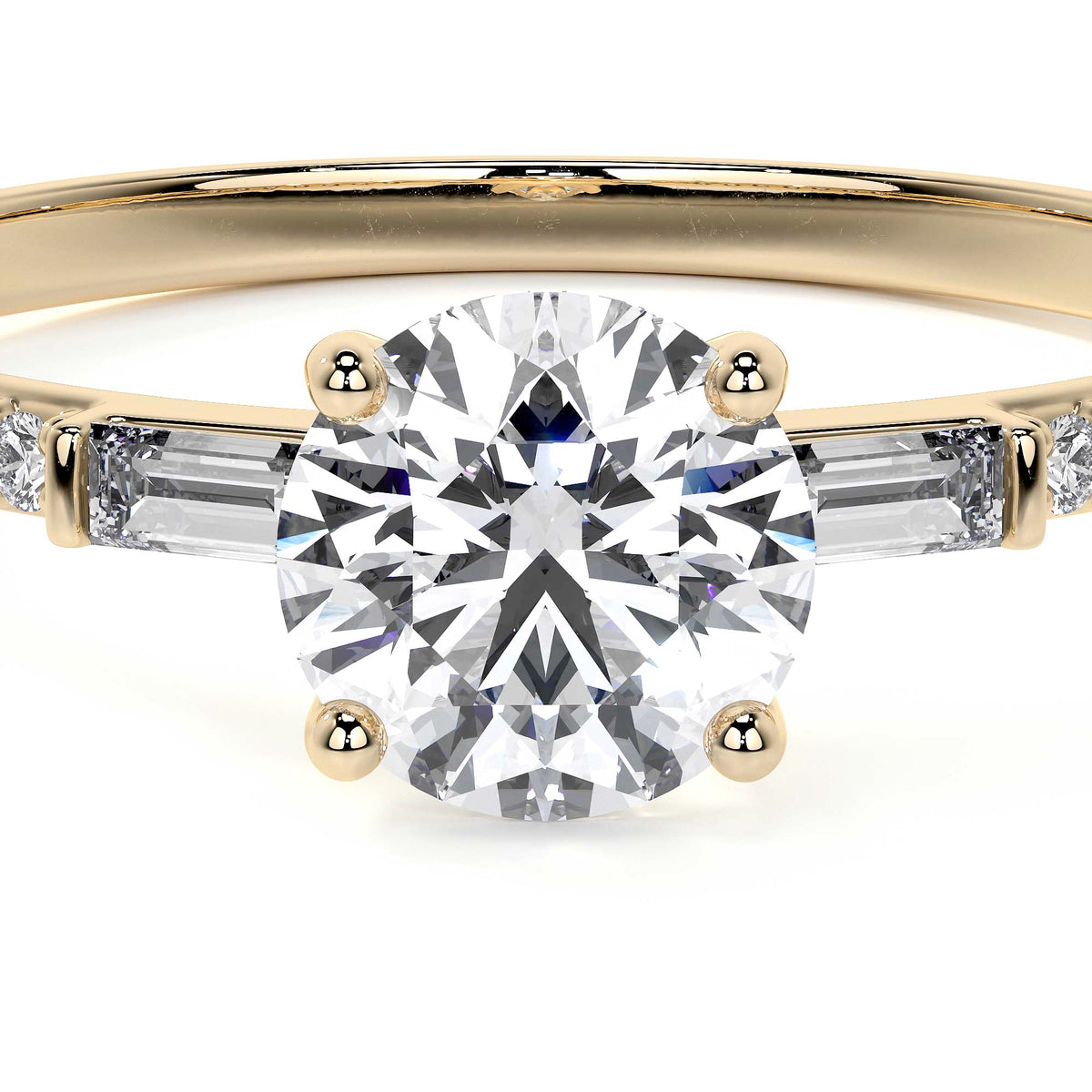 10k Gold Engagement Ring with Zirconia Stone