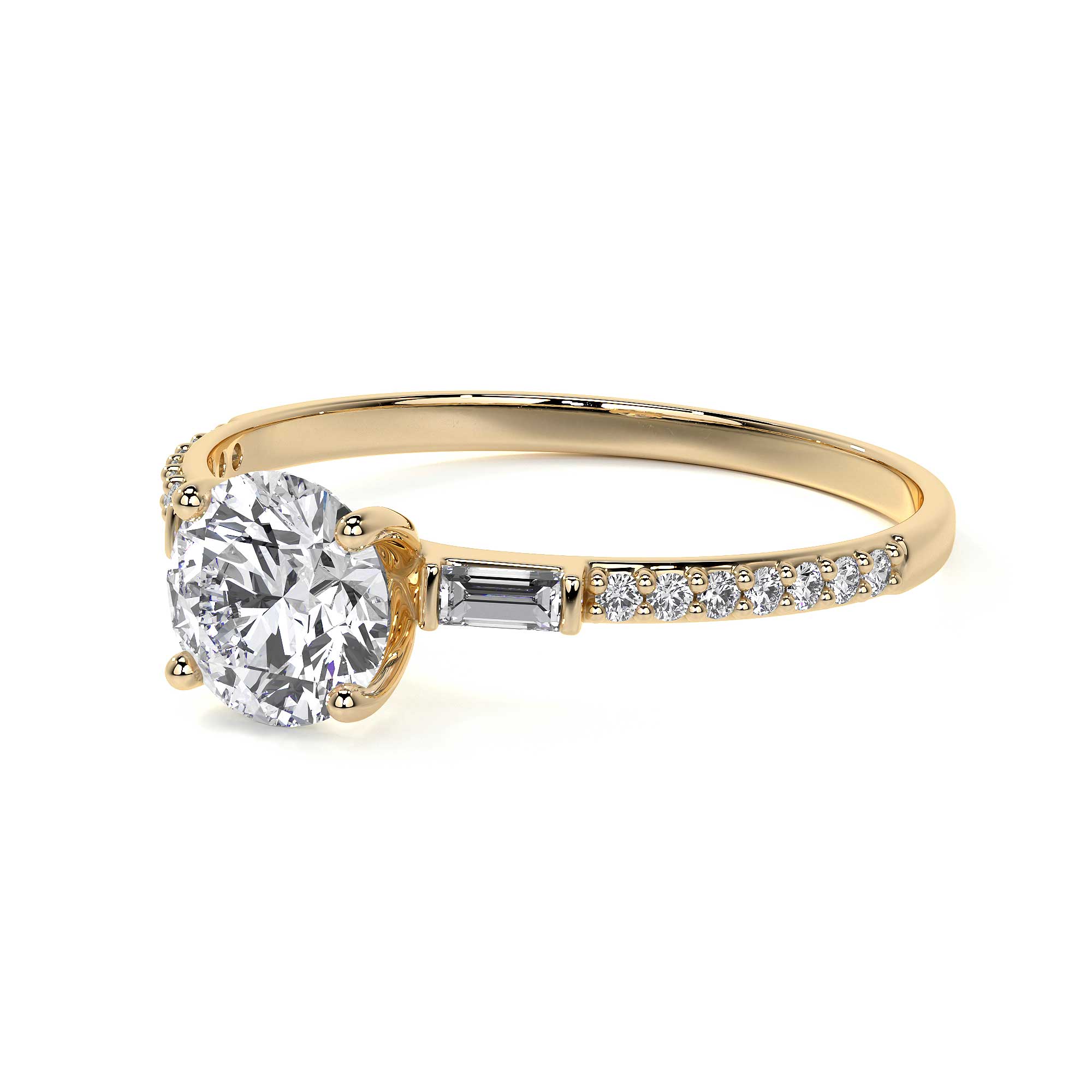 10k Gold Engagement Ring with Zirconia Stone