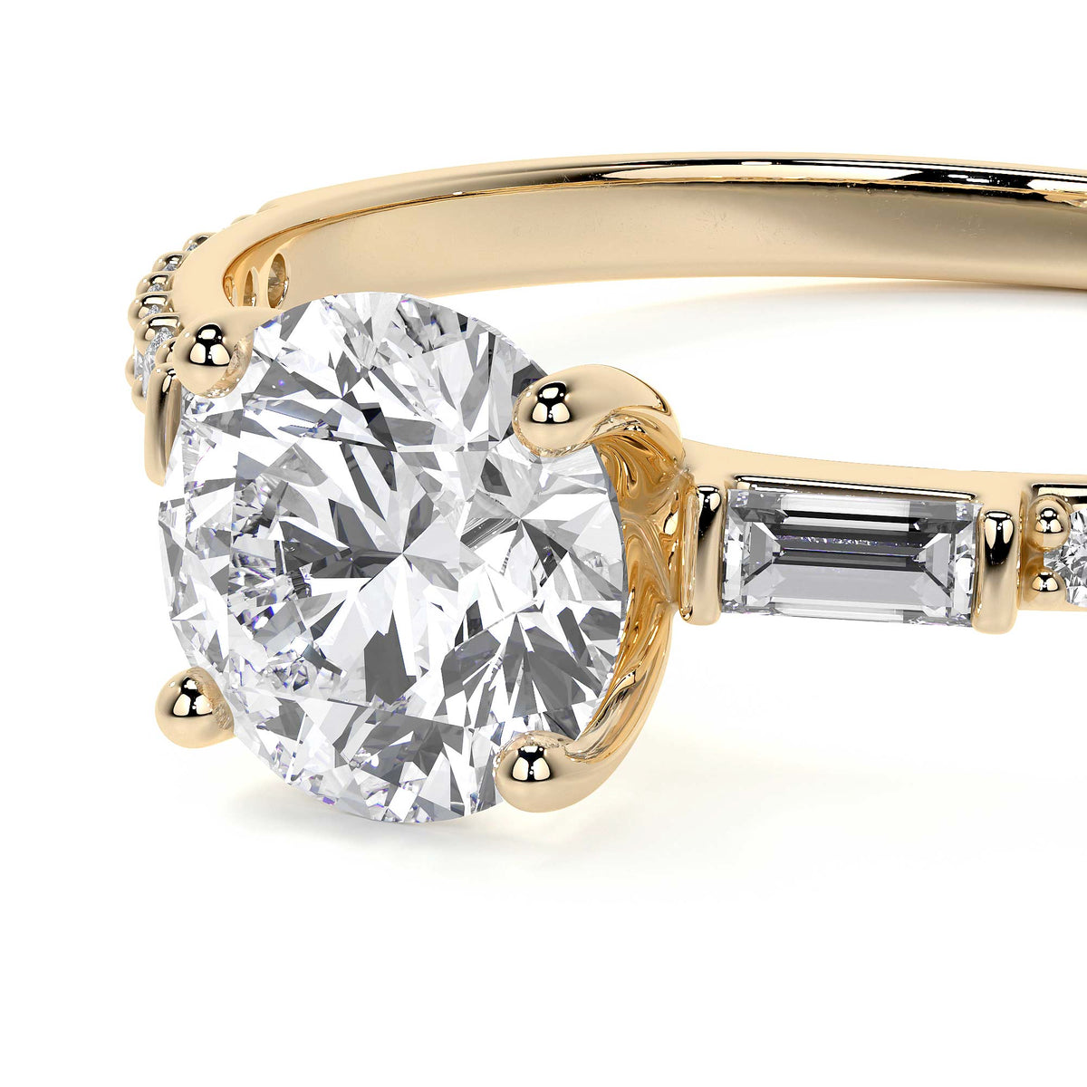 10k Gold Engagement Ring with Zirconia Stone