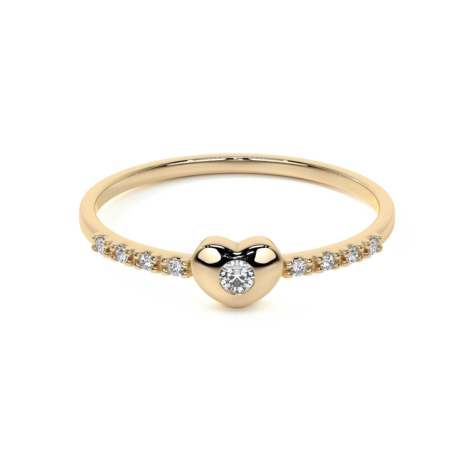 Women's 14k Gold Heart Diamond Ring